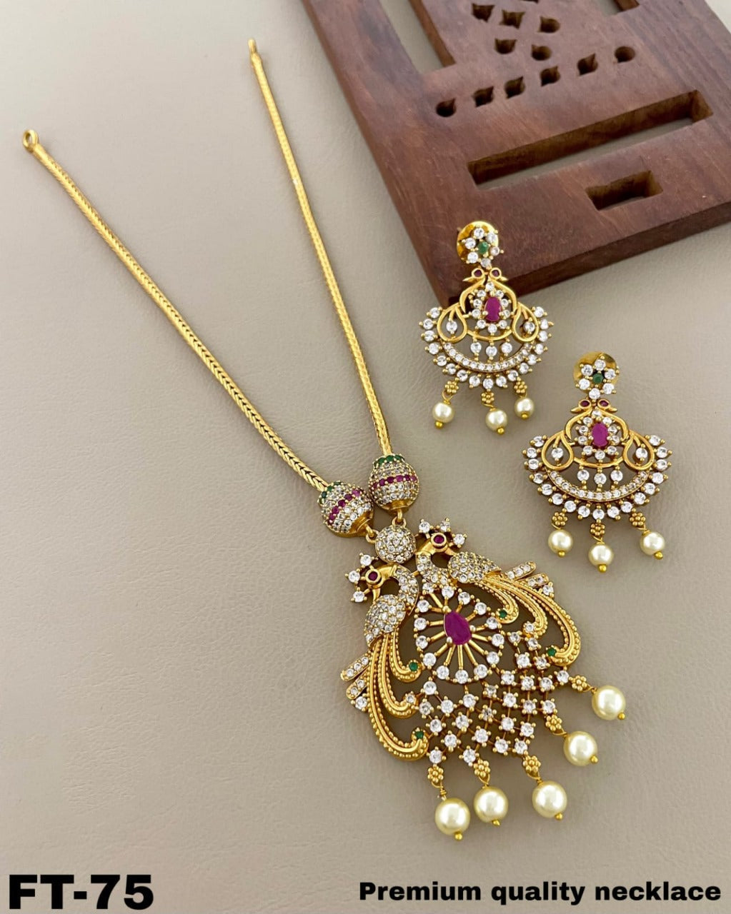 Moorni'' Peacock Chain Style Necklace - Aloro Jewels