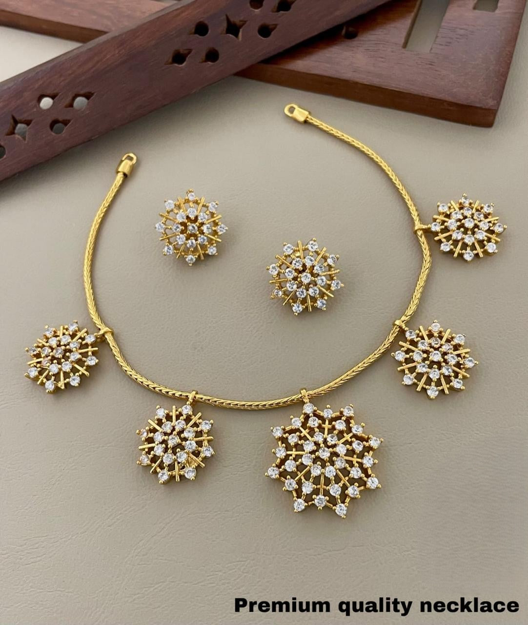 Khushboo Gold Plated Diamond Necklace - Aloro Jewels