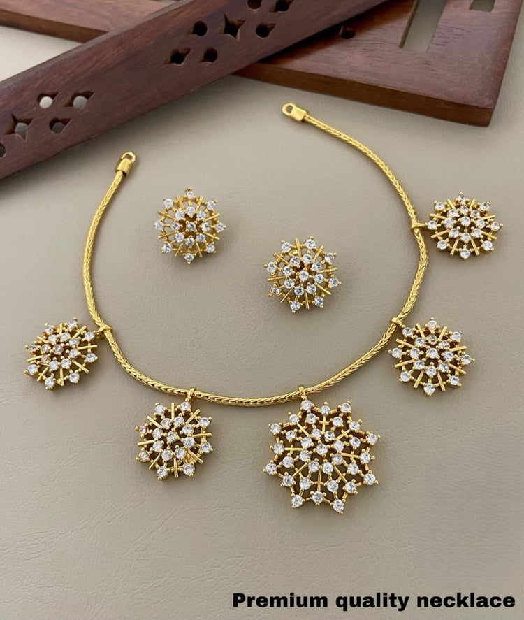 Khushboo Gold Plated Diamond Necklace - Aloro Jewels