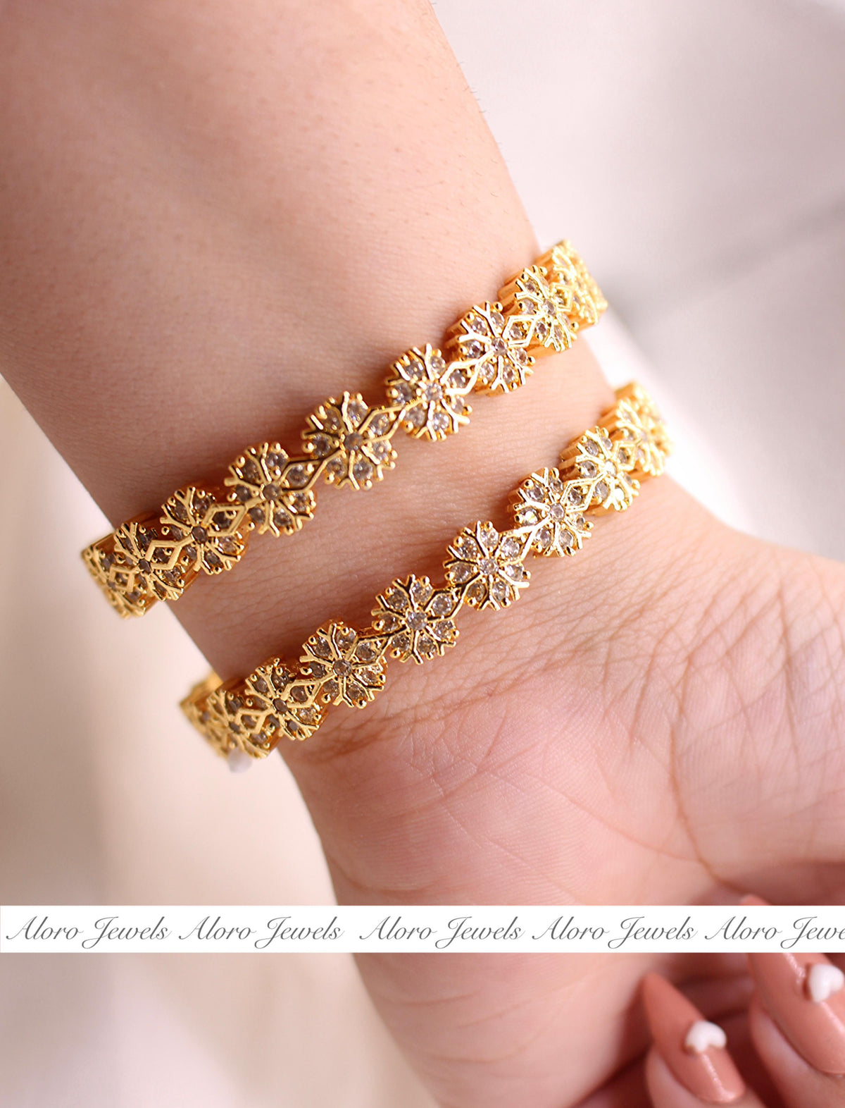 Bamyan Gold Plated Jadau Bangles - Aloro Jewels