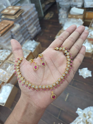 Diamond Designer Red Set - Aloro Jewels