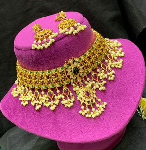 Jadau Bridal Choker Necklace - Aloro Jewels