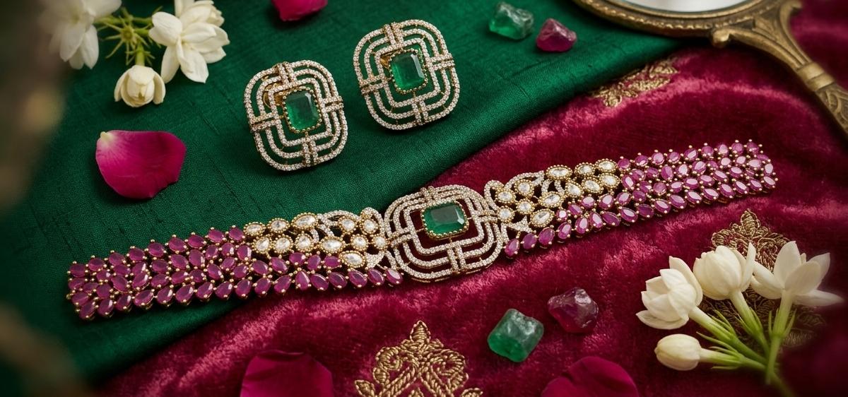 Jahan Araa Kundan Choker Necklace - Aloro Jewels