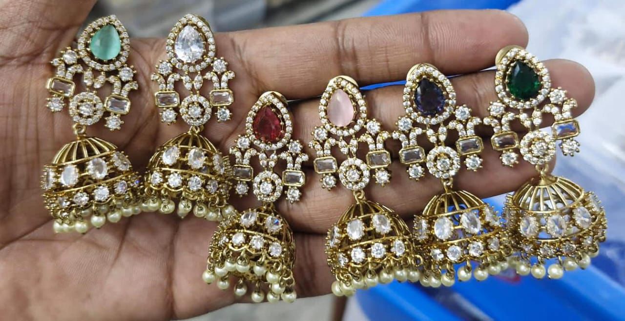 Mossinate Diamond Jhumki - Aloro Jewels