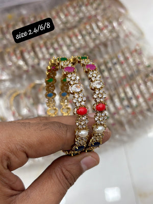 Naurattan Style Kangan - Aloro Jewels