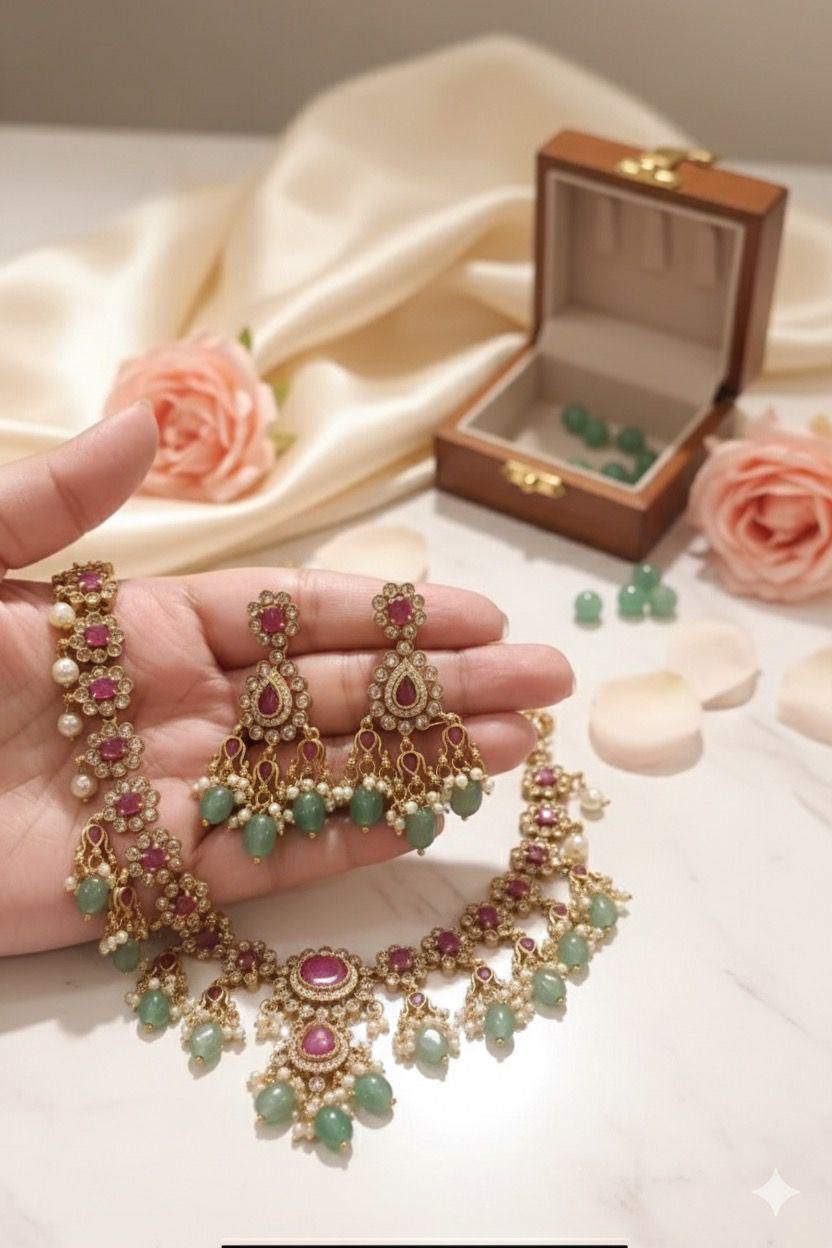 Aqua Moti Set - Aloro Jewels