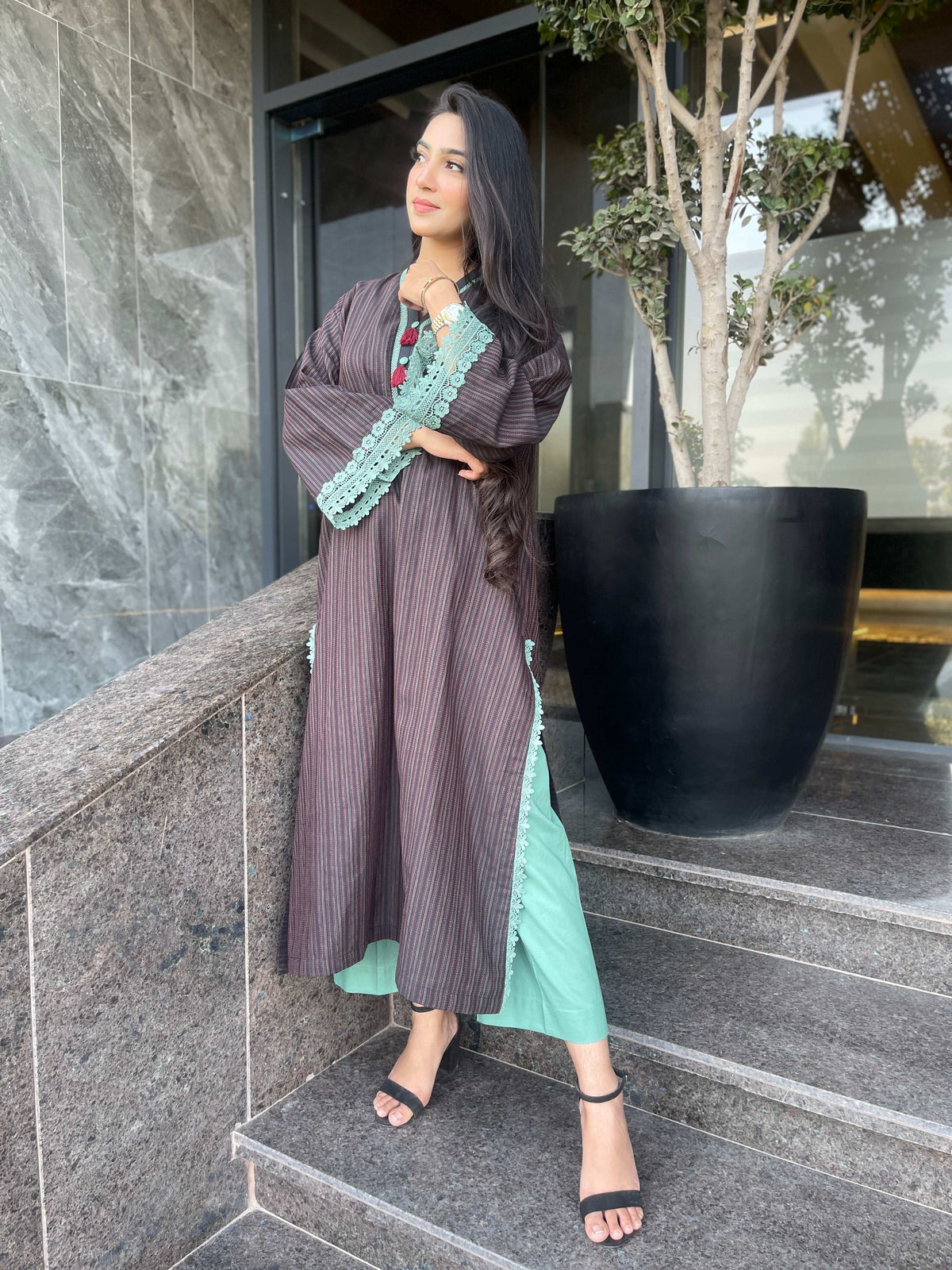 2 Piece Cotton Yarn Dyed Suit