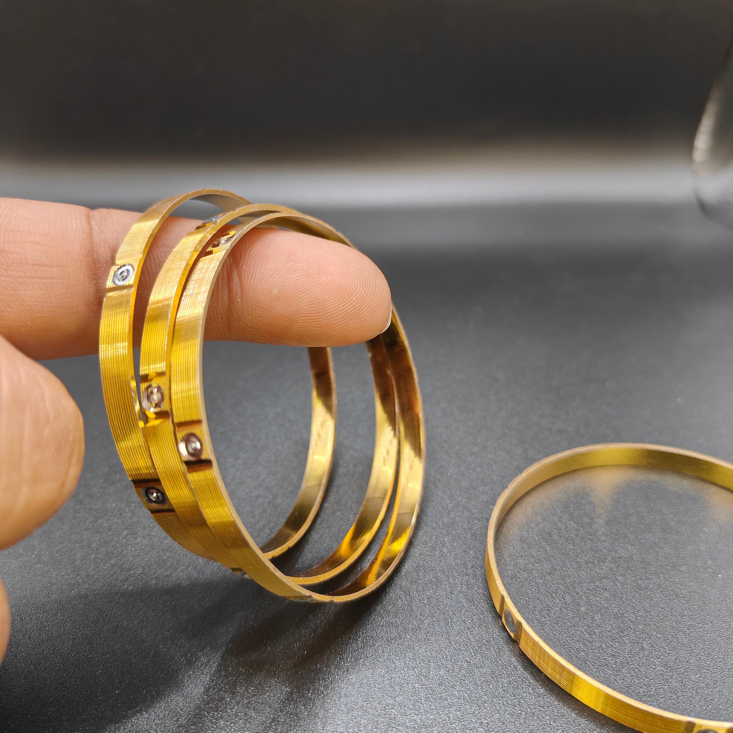 Gold Plated Statement Bangles - Aloro Jewels