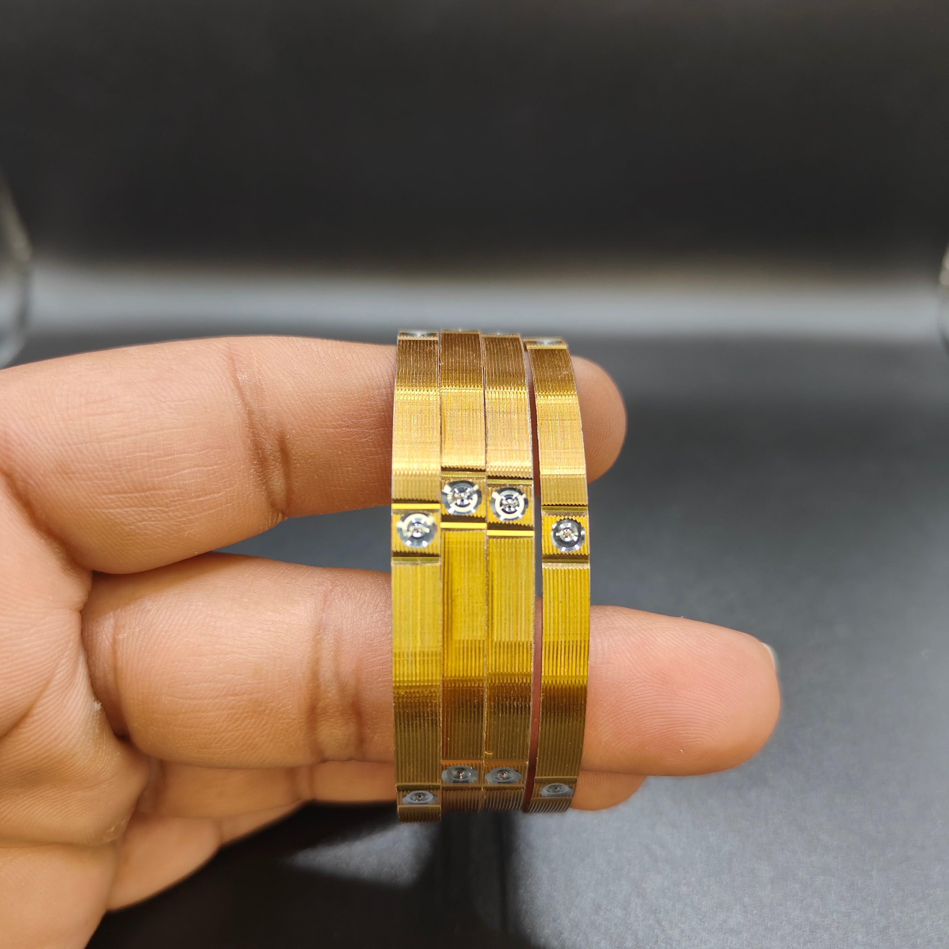 Gold Plated Statement Bangles - Aloro Jewels