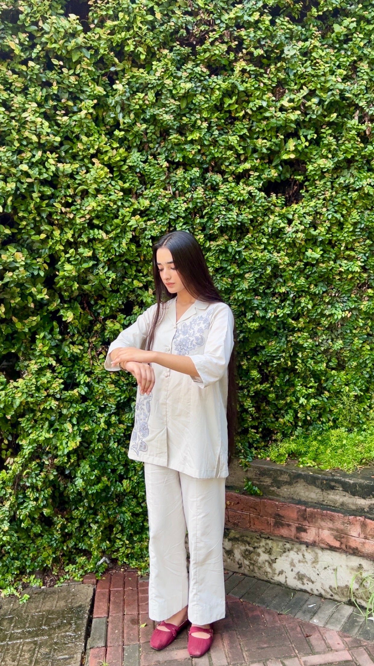 Embroidered Cotton 2-Piece Co-Ord Set