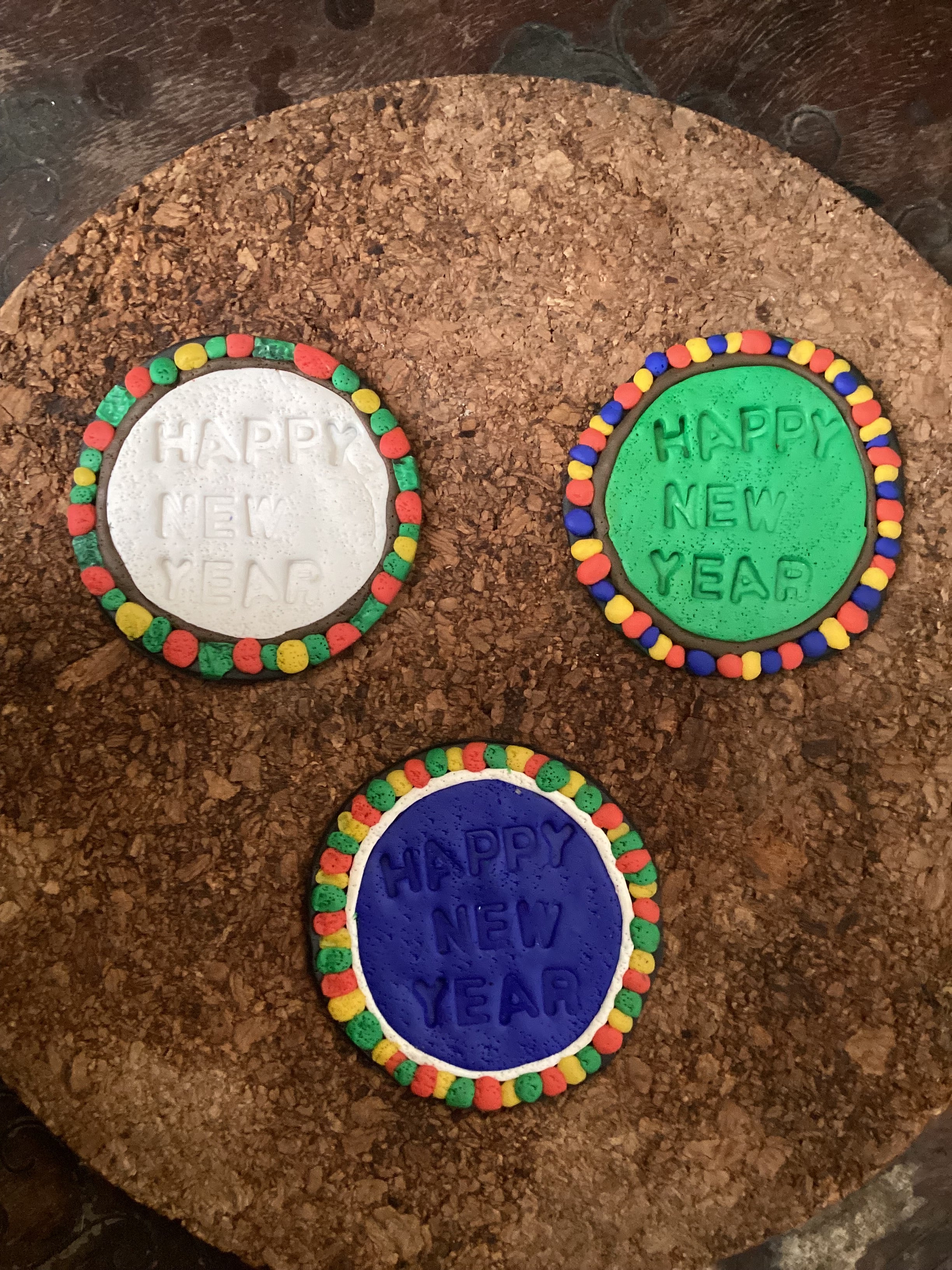 Happy new year fridge magnet - Clay Boutique
