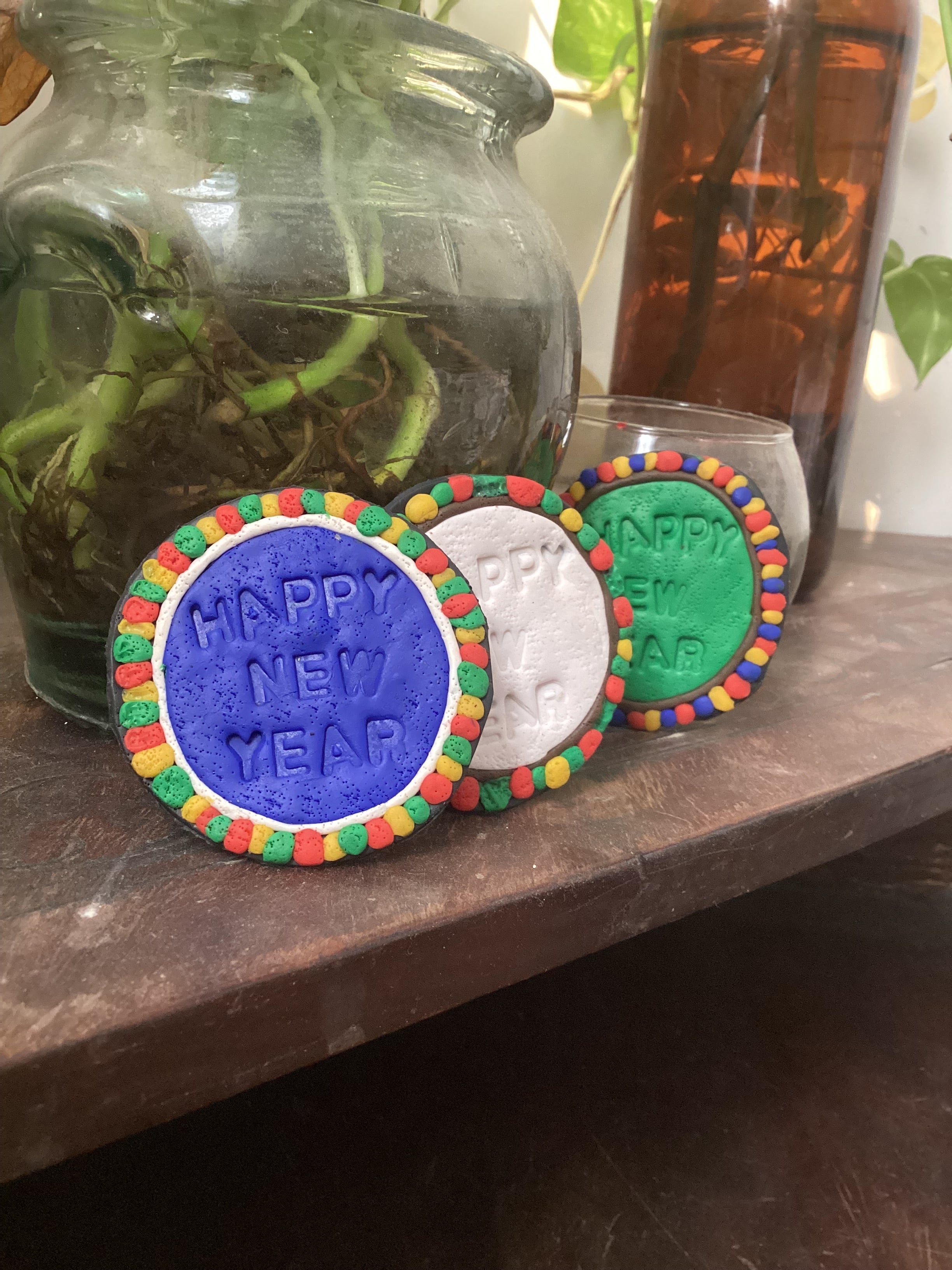 Happy new year fridge magnet - Clay Boutique