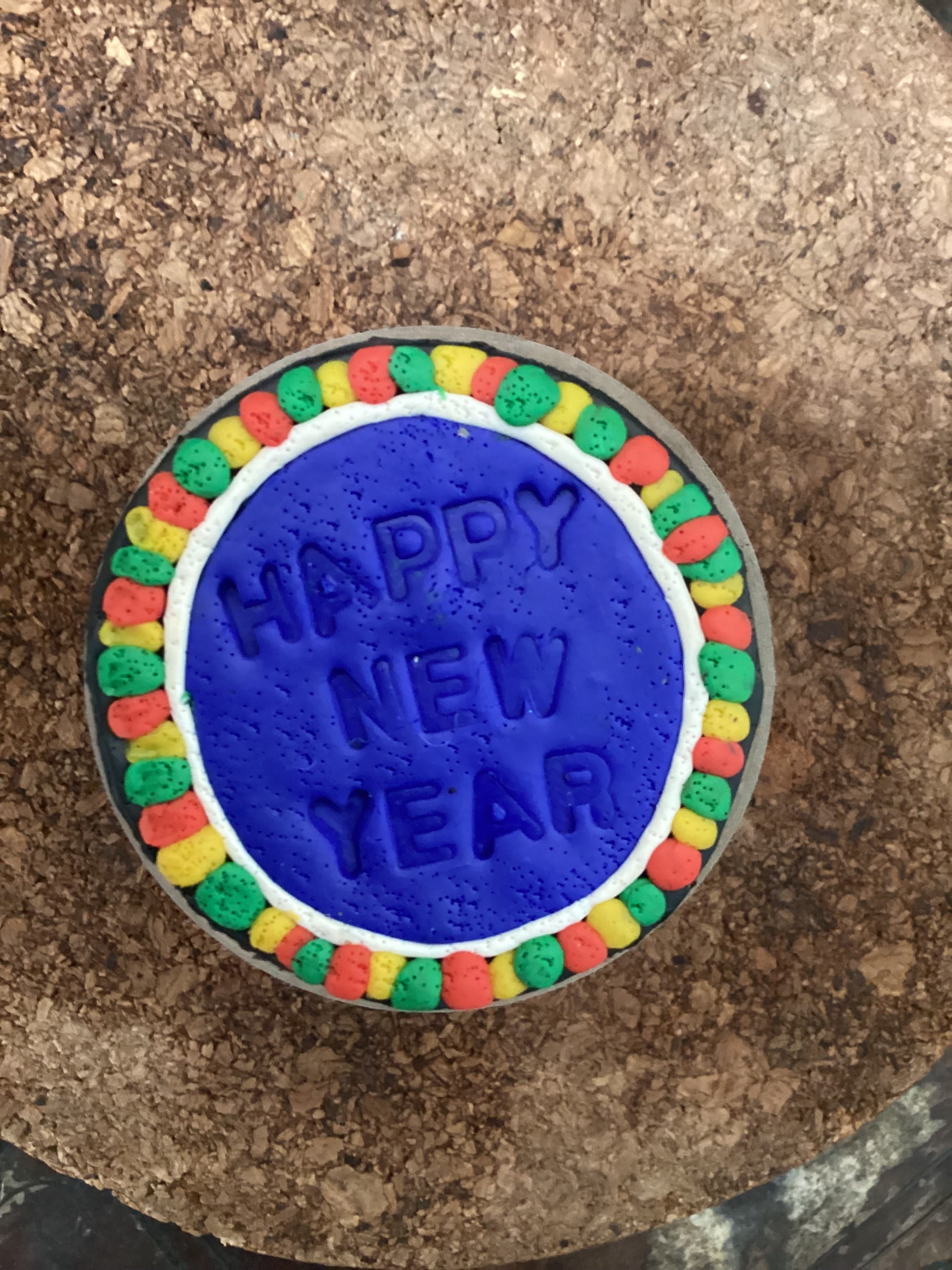 Happy new year fridge magnet - Clay Boutique