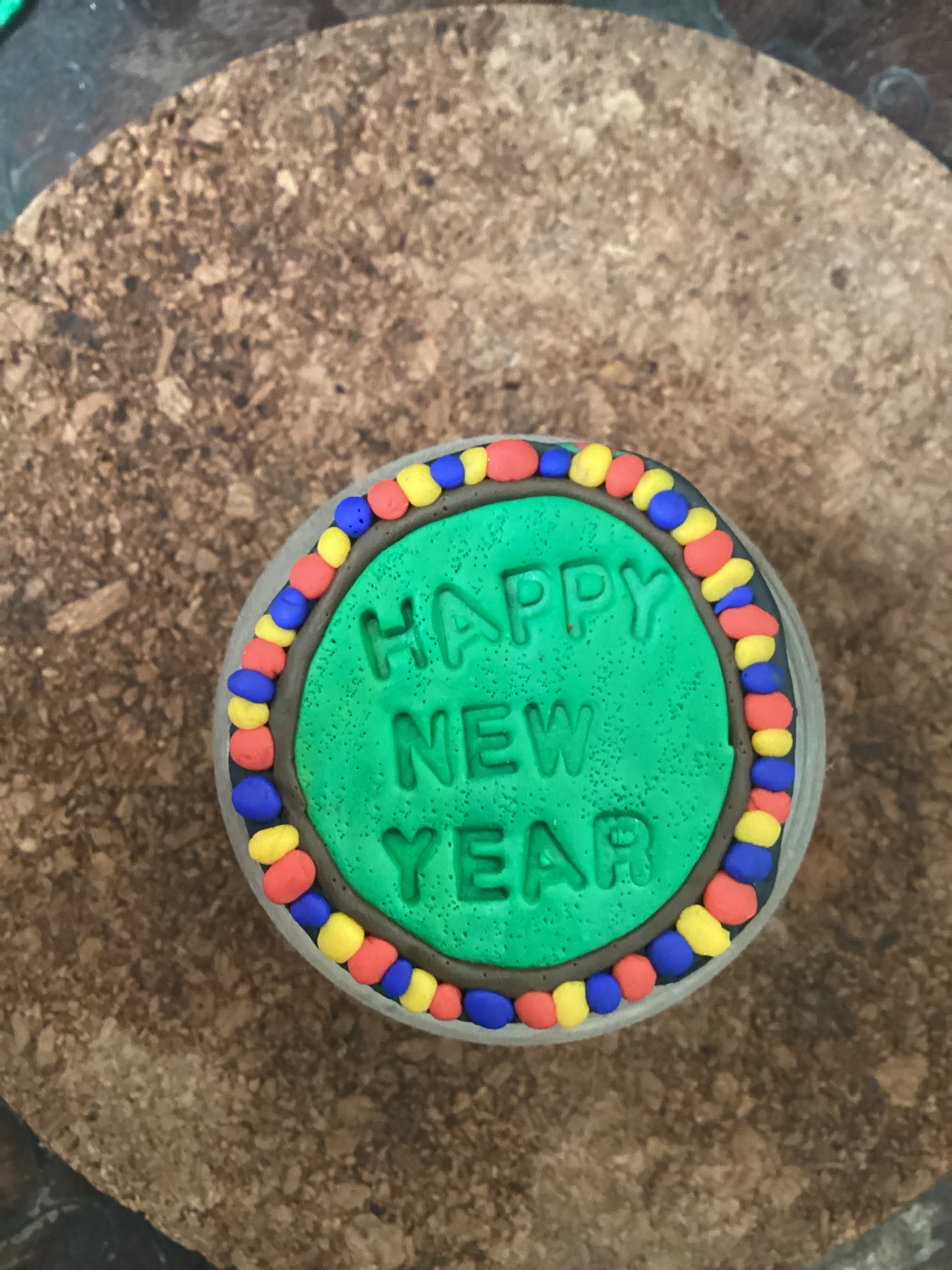 Happy new year fridge magnet - Clay Boutique
