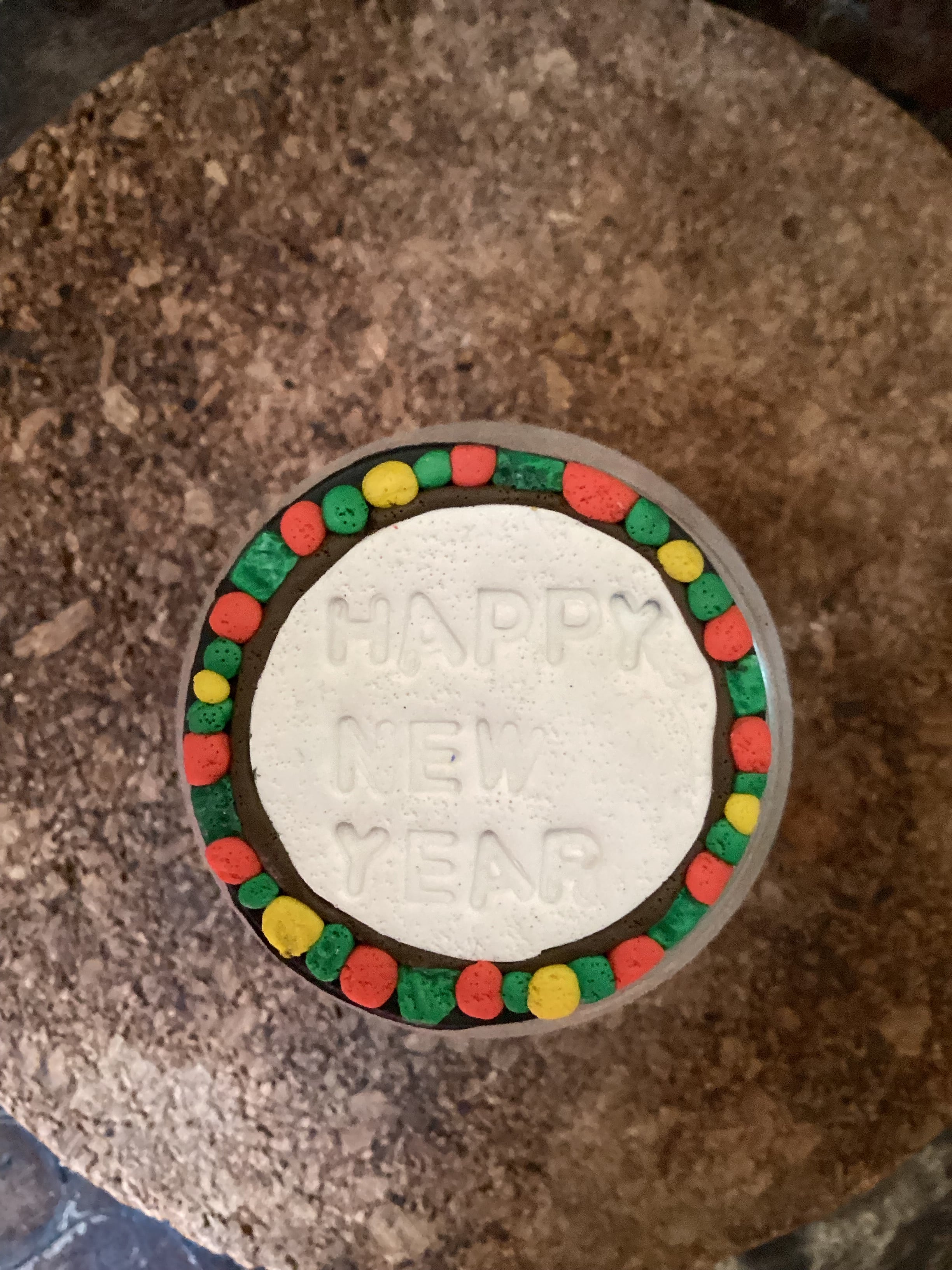 Happy new year fridge magnet - Clay Boutique