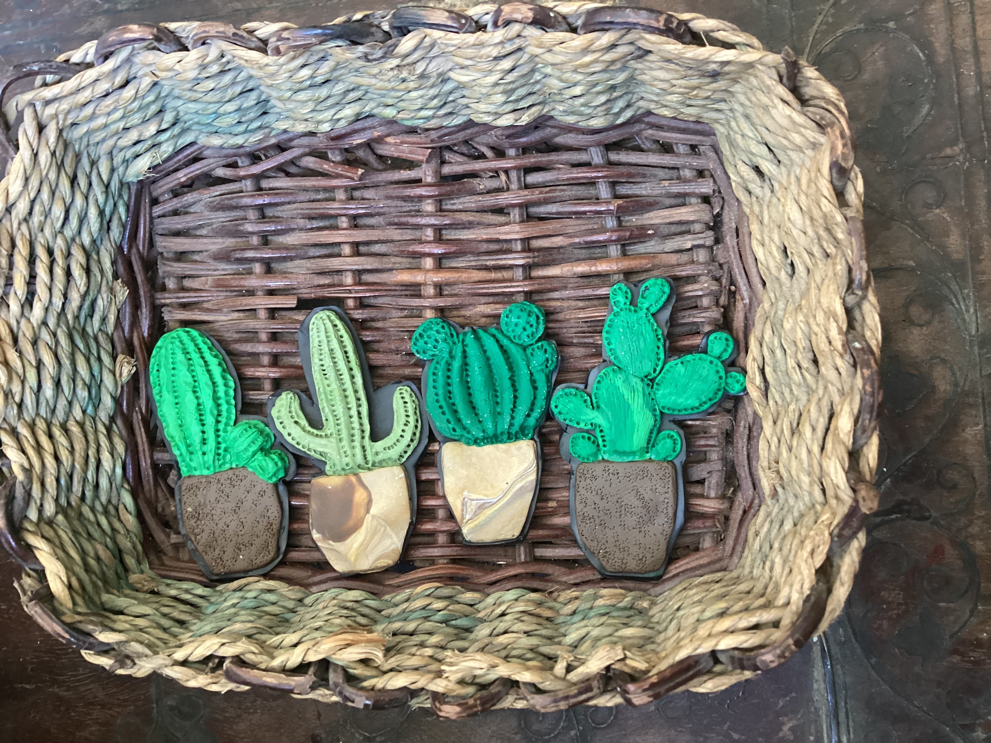 Cactus fridge magnets - Clay Boutique