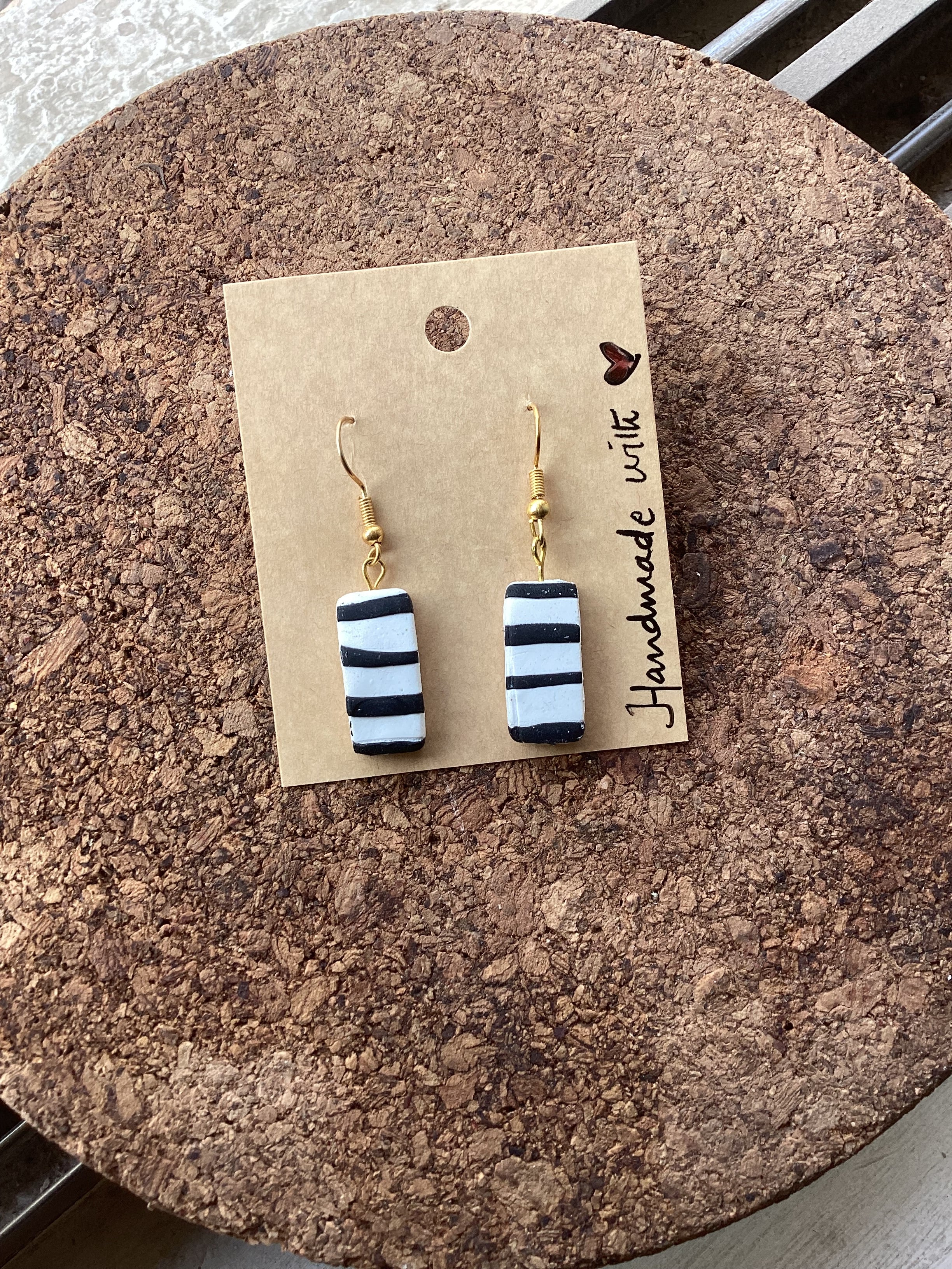 Zebra earings - Clay Boutique