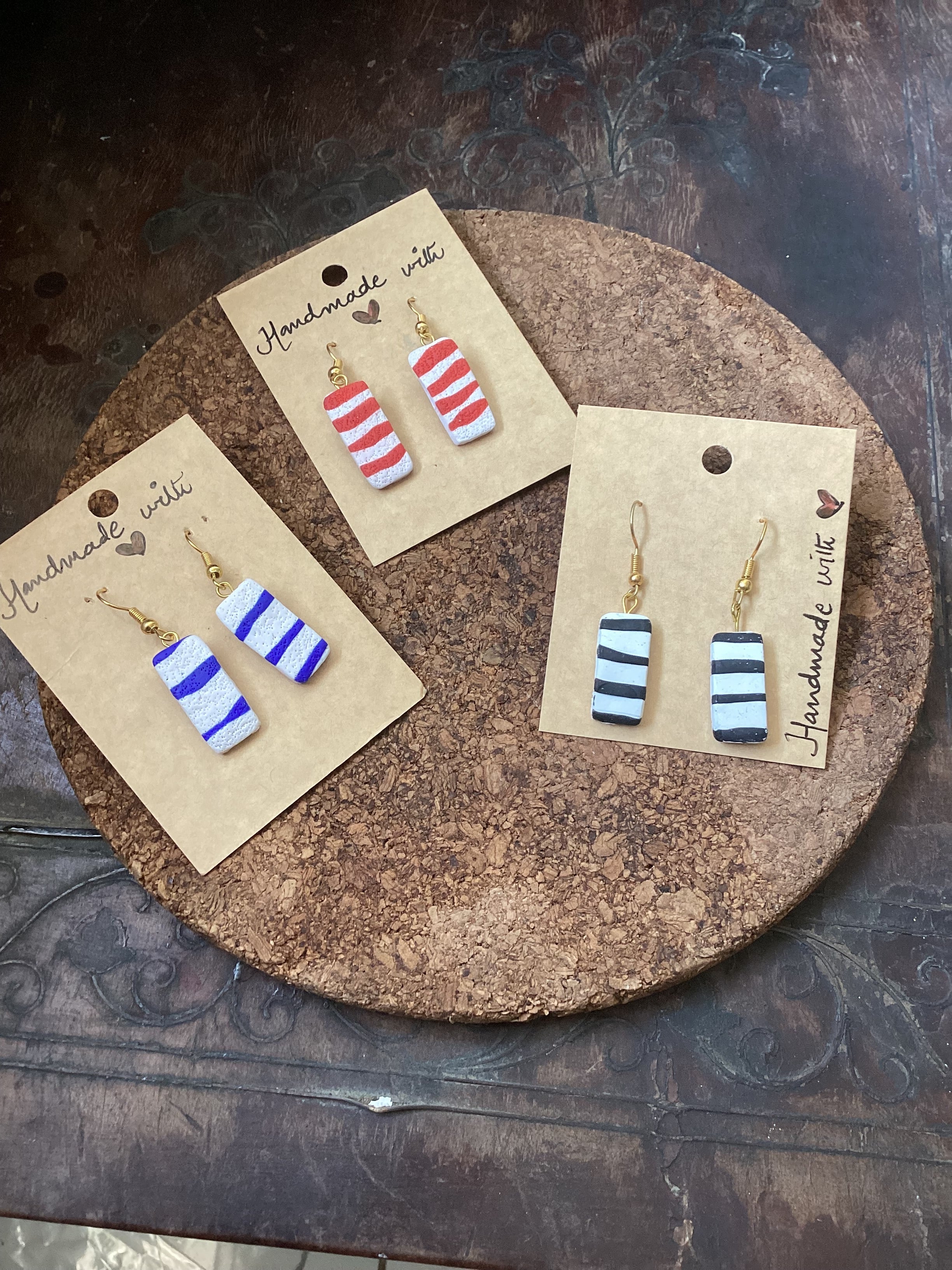 Zebra earings - Clay Boutique