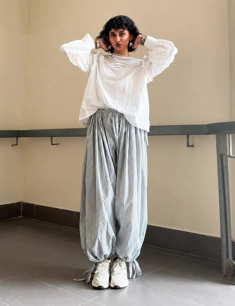 Cotton Pin Tuck Printed Salwar | Oversized Fit - Urban Cut