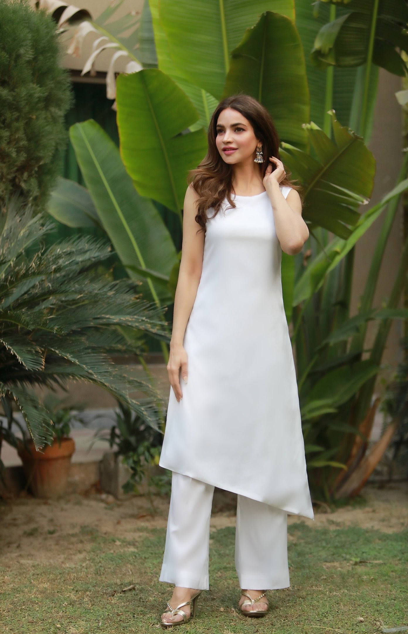 Diagonal Cut Long Shirt with Trouser - SYAH