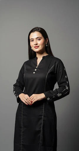 2 Piece Embroidred Cotton Suit