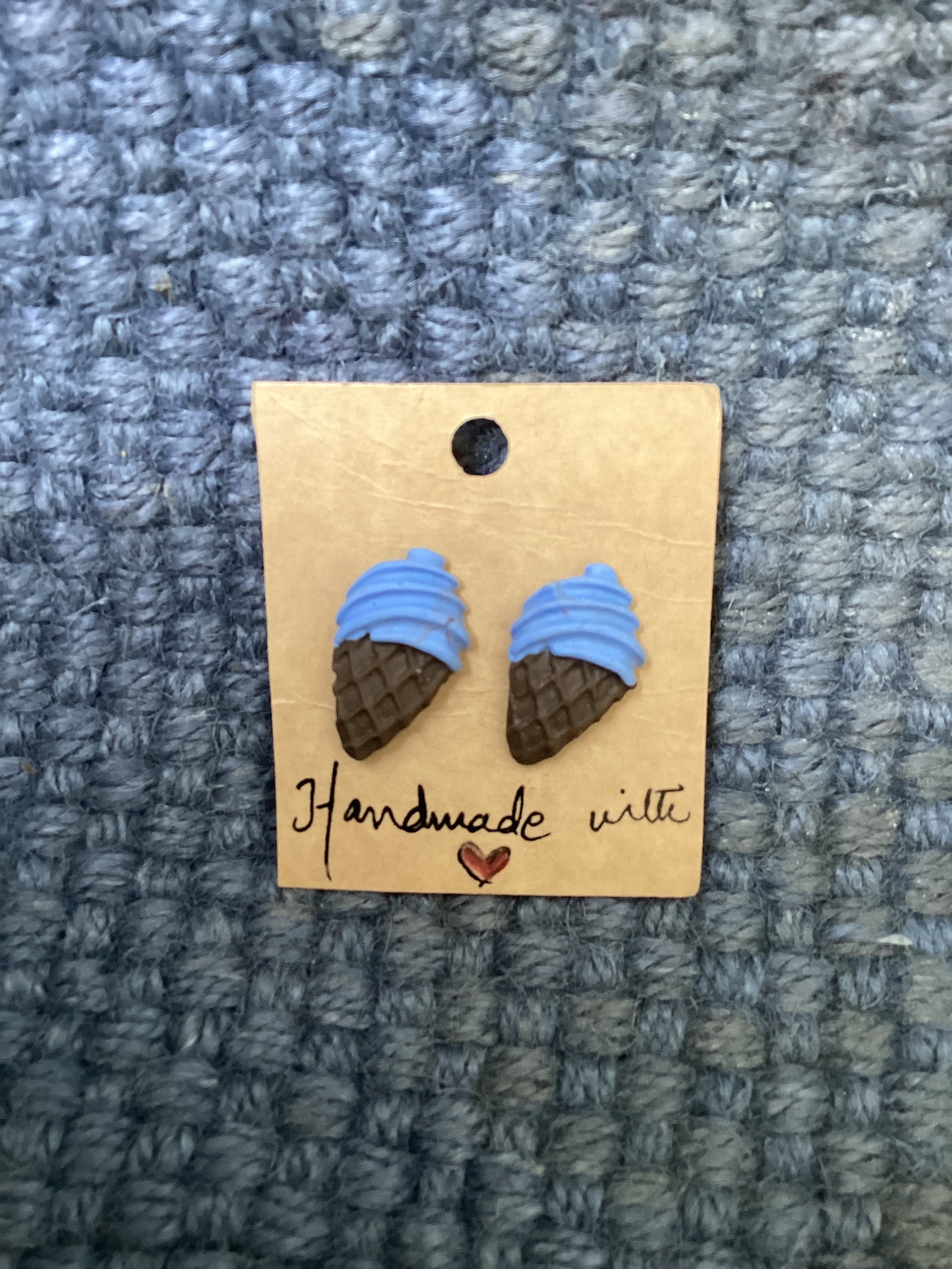 Ice cream cone Studs - Clay Boutique