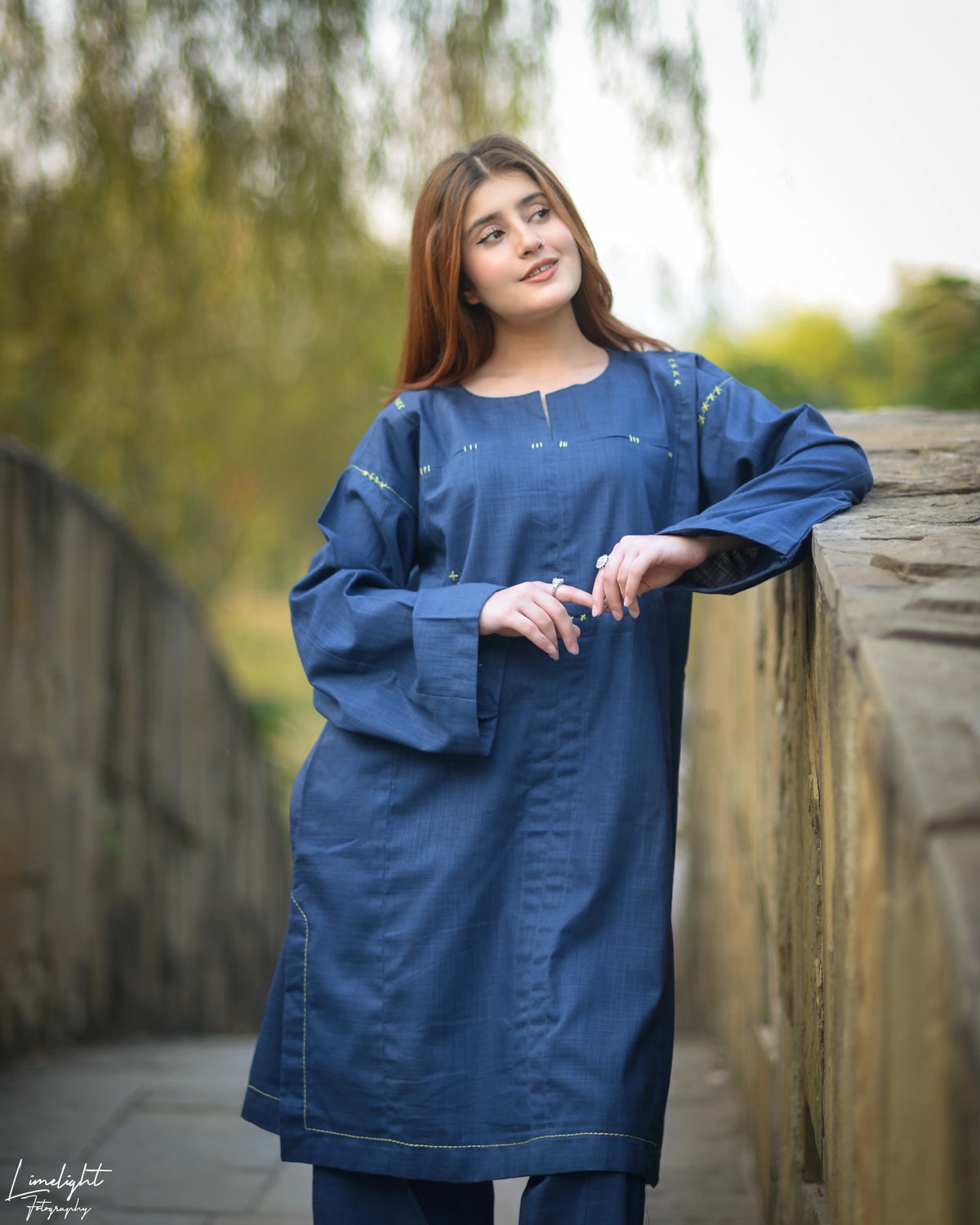 2 Piece Hand Embroidered - Cotton Textured - Co-Ord Set - Urban Cut