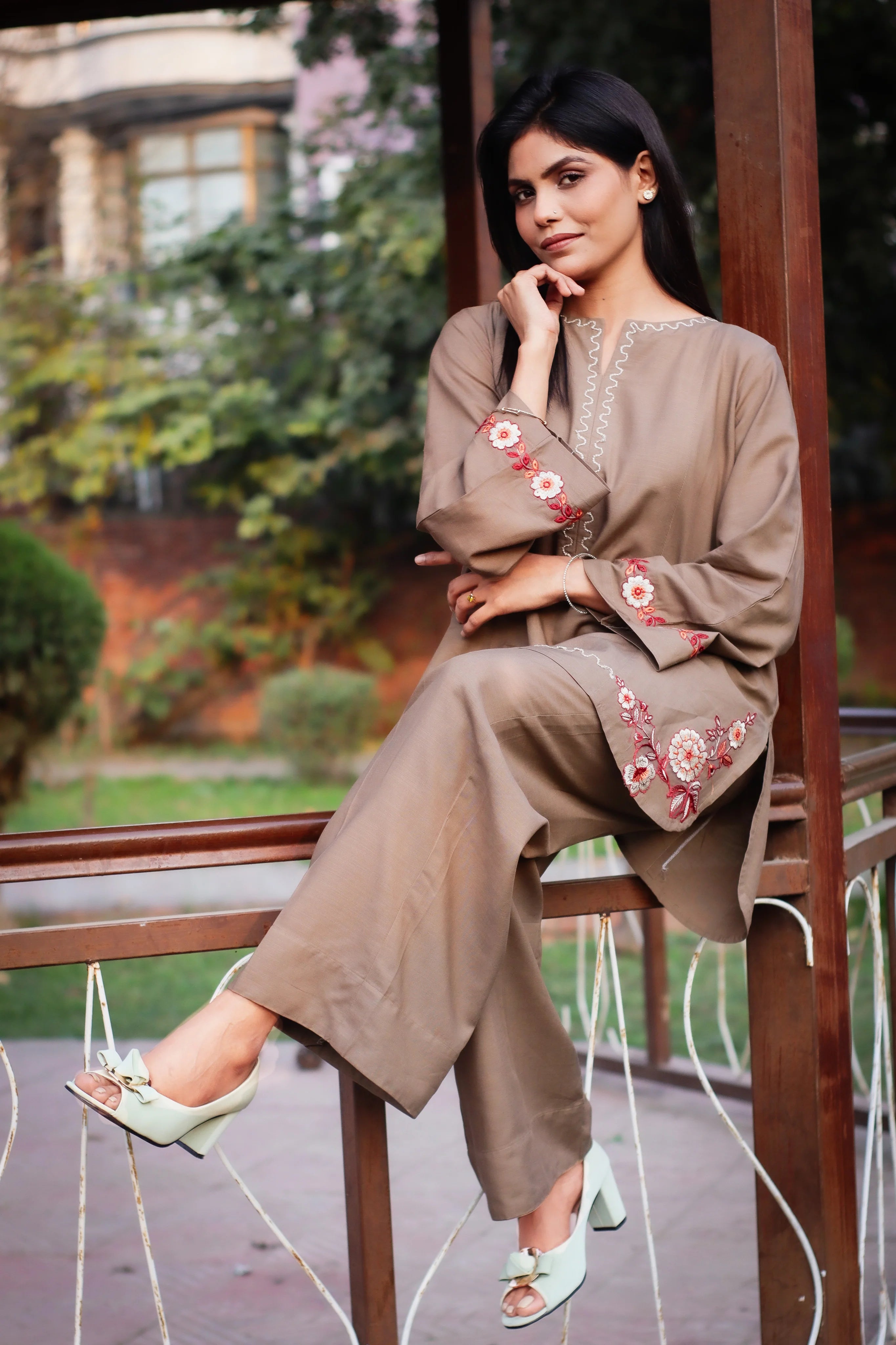 Embroidered Cotton Co-Ord Set