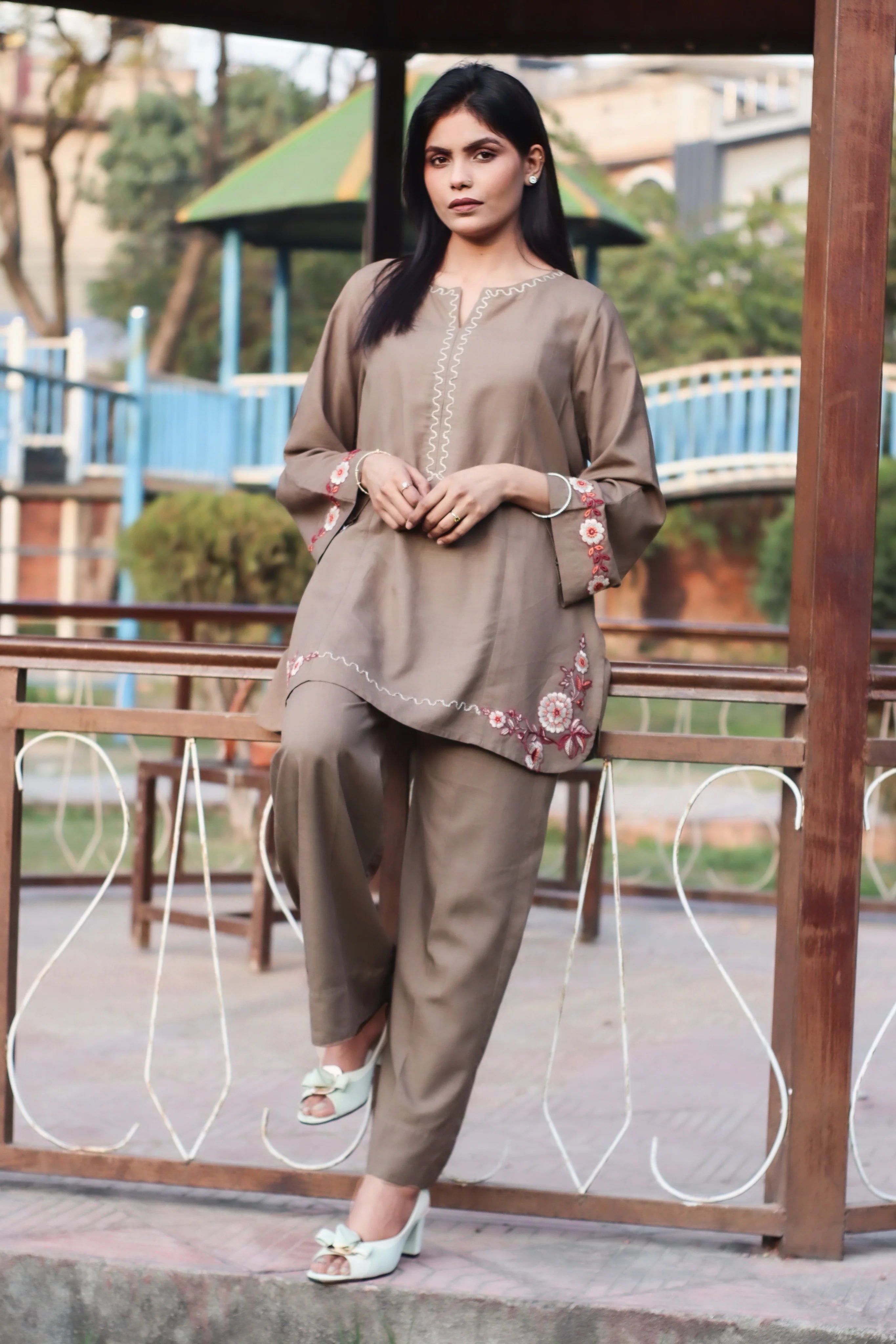 Embroidered Cotton Co-Ord Set