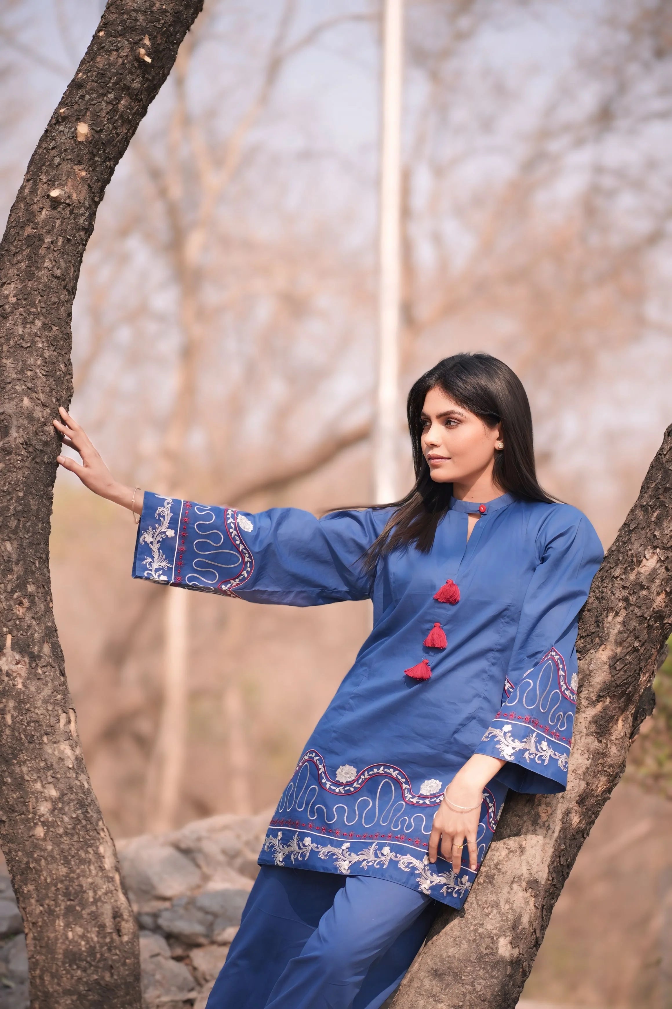 Embroidered Cotton Co-Ord Set