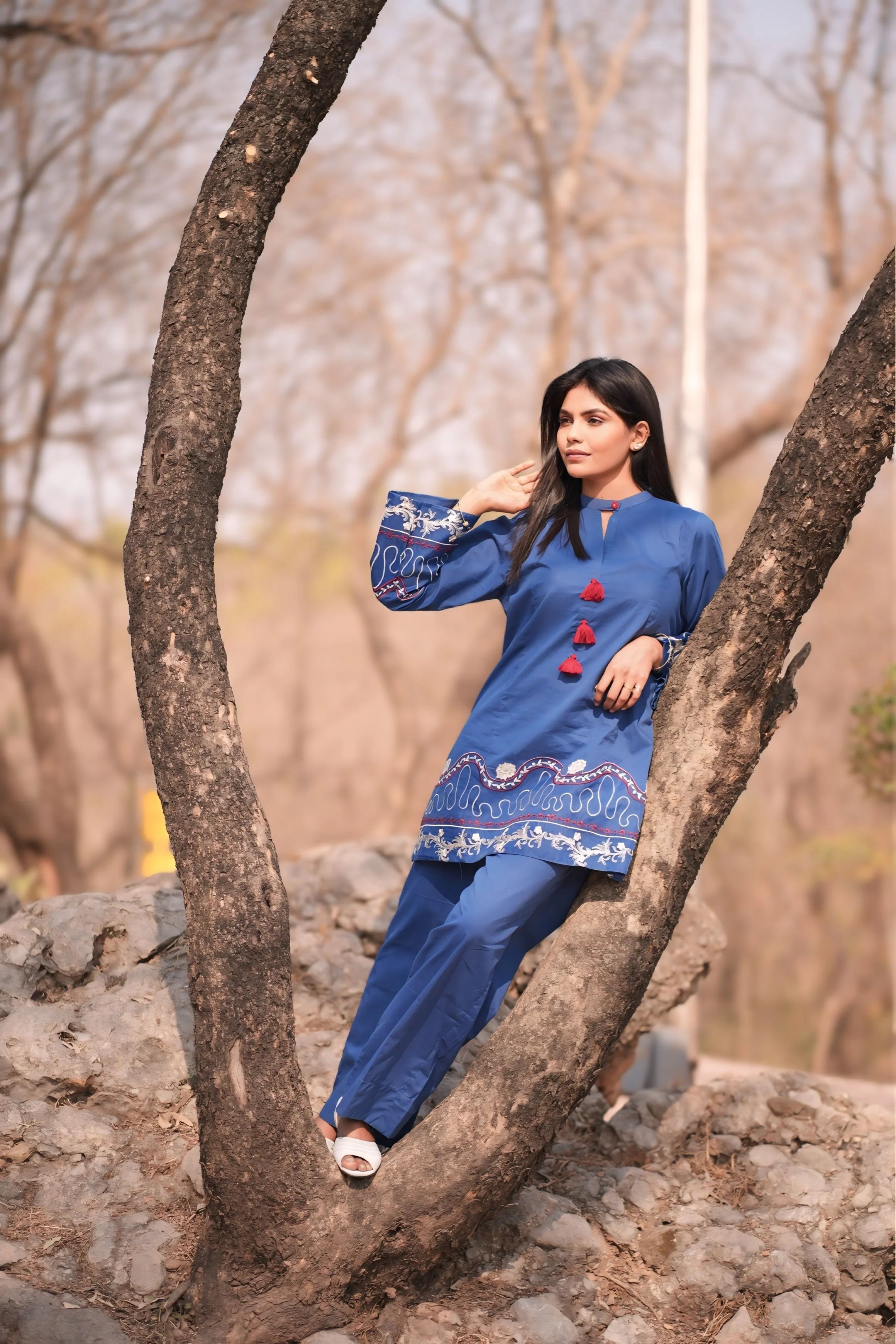 Embroidered Cotton Co-Ord Set