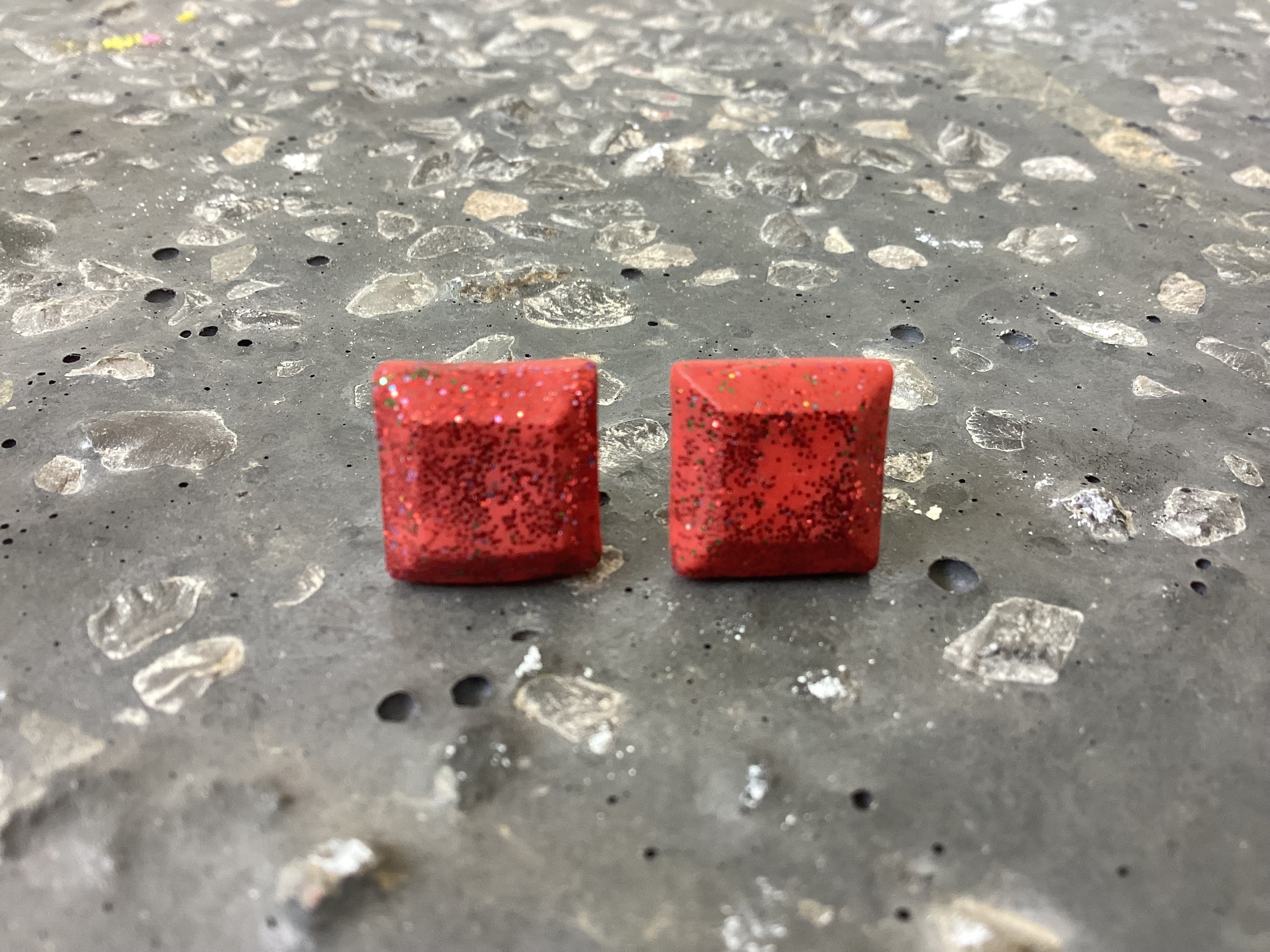 Glitter geometric studs - Clay Boutique