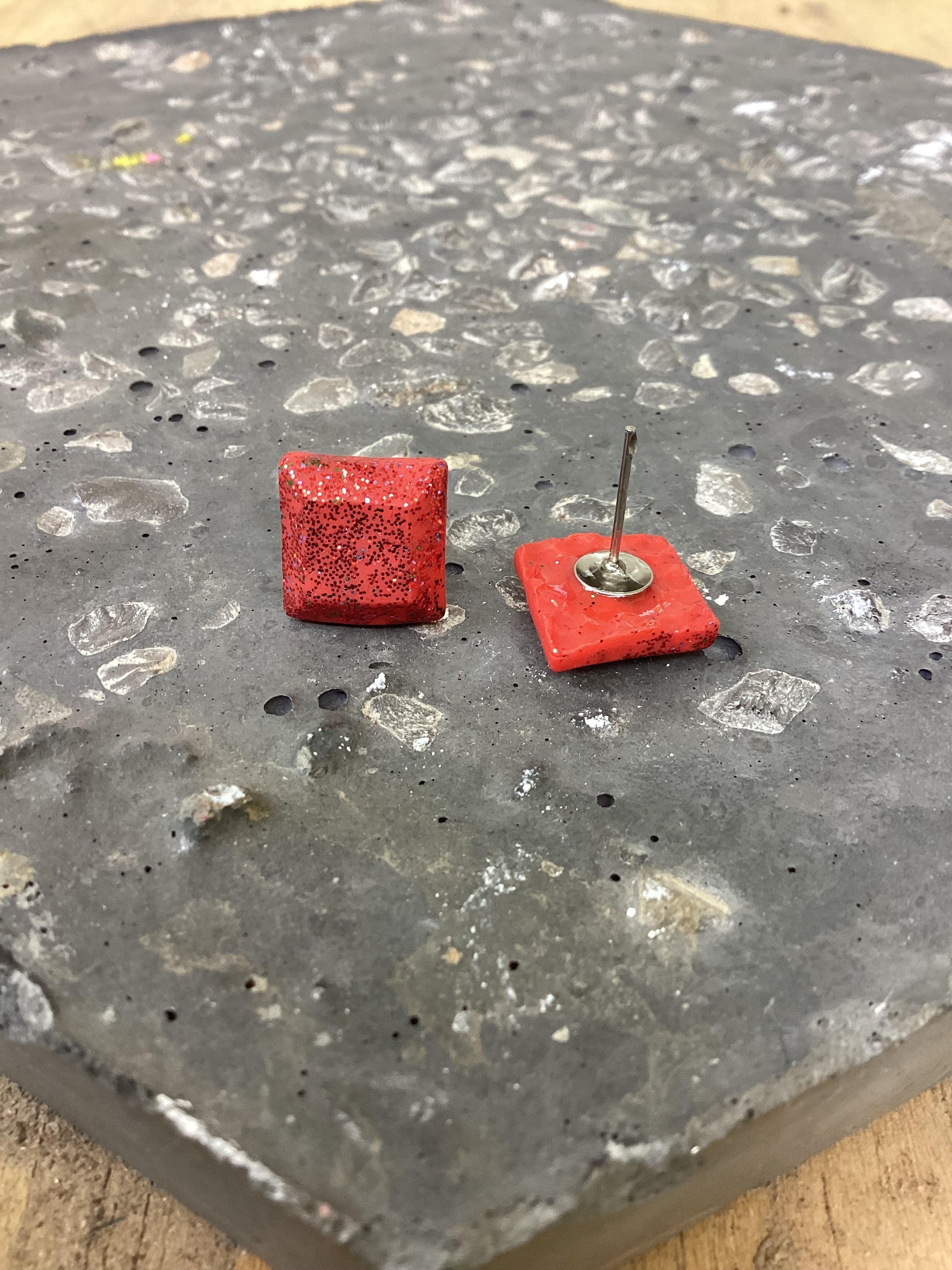 Glitter geometric studs - Clay Boutique