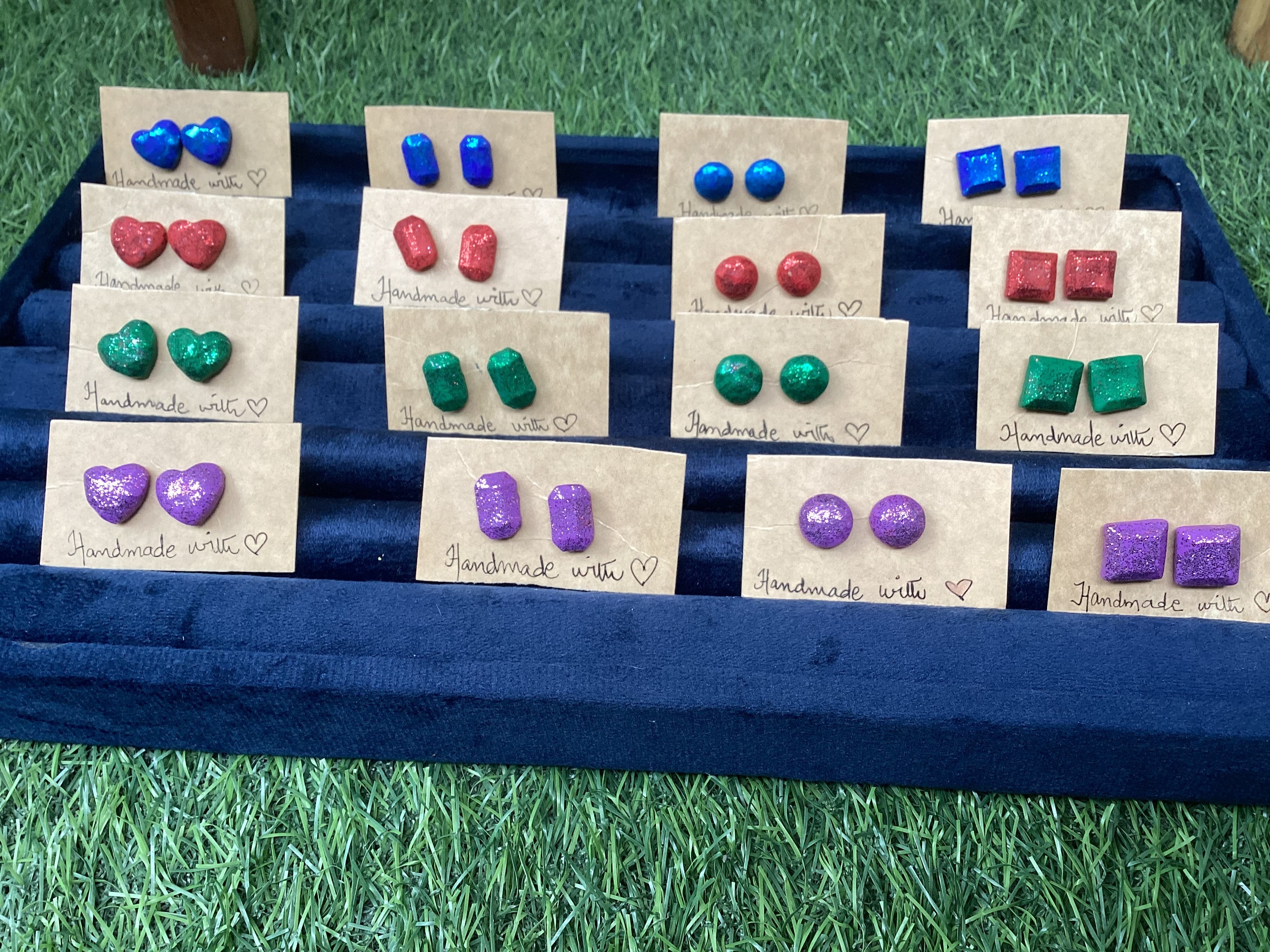 Glitter geometric studs - Clay Boutique