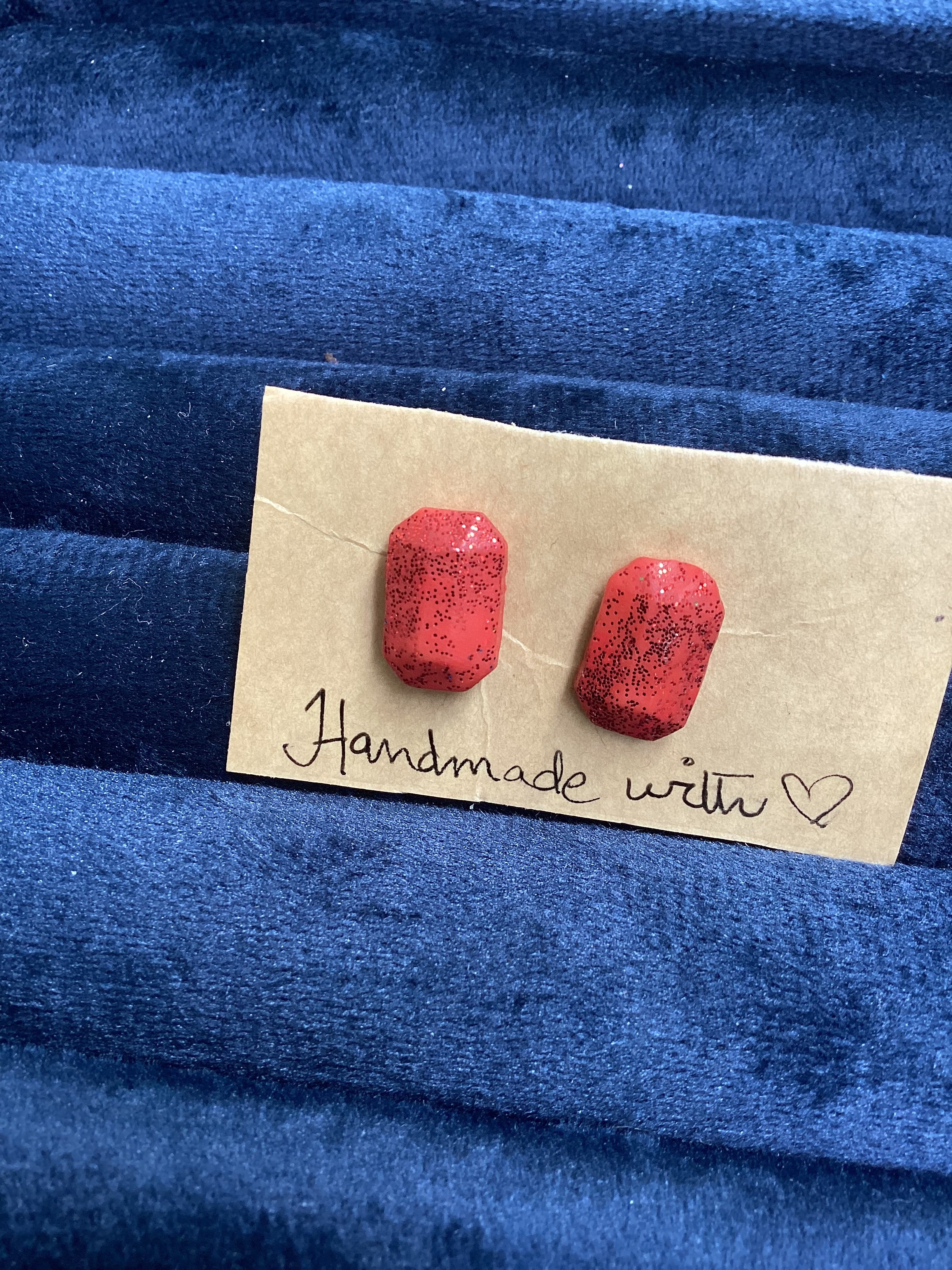 Glitter geometric studs - Clay Boutique