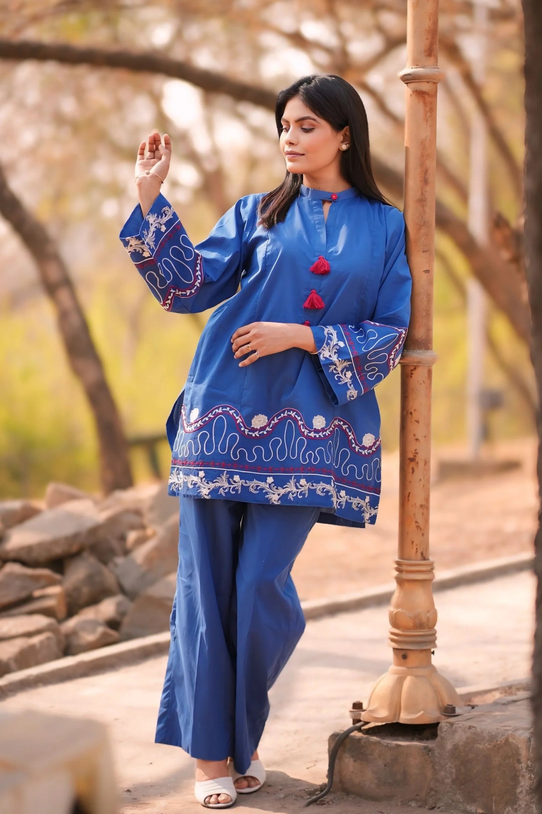 Embroidered Cotton Co-Ord Set