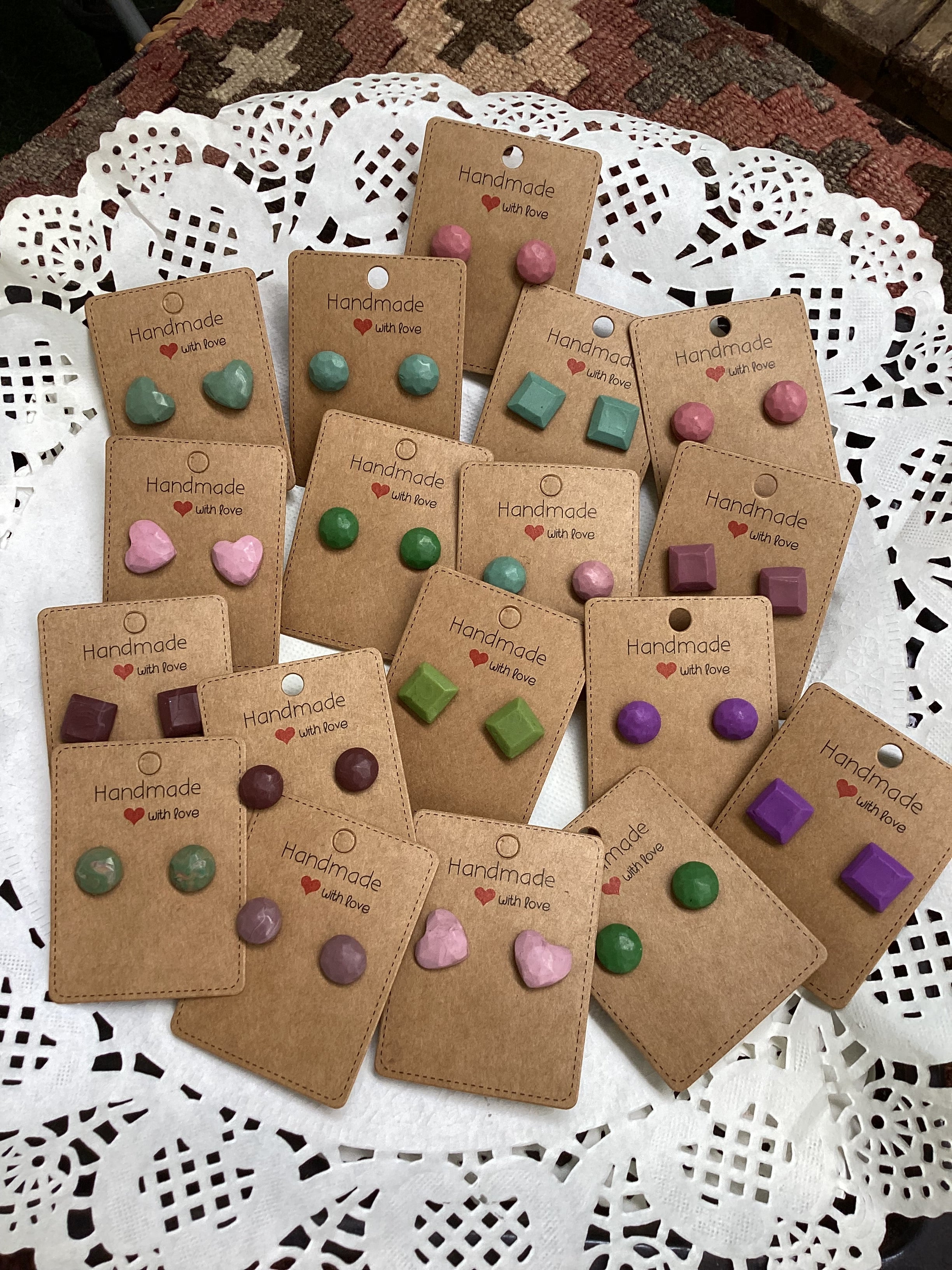 Cuboidal geometric studs - Clay Boutique