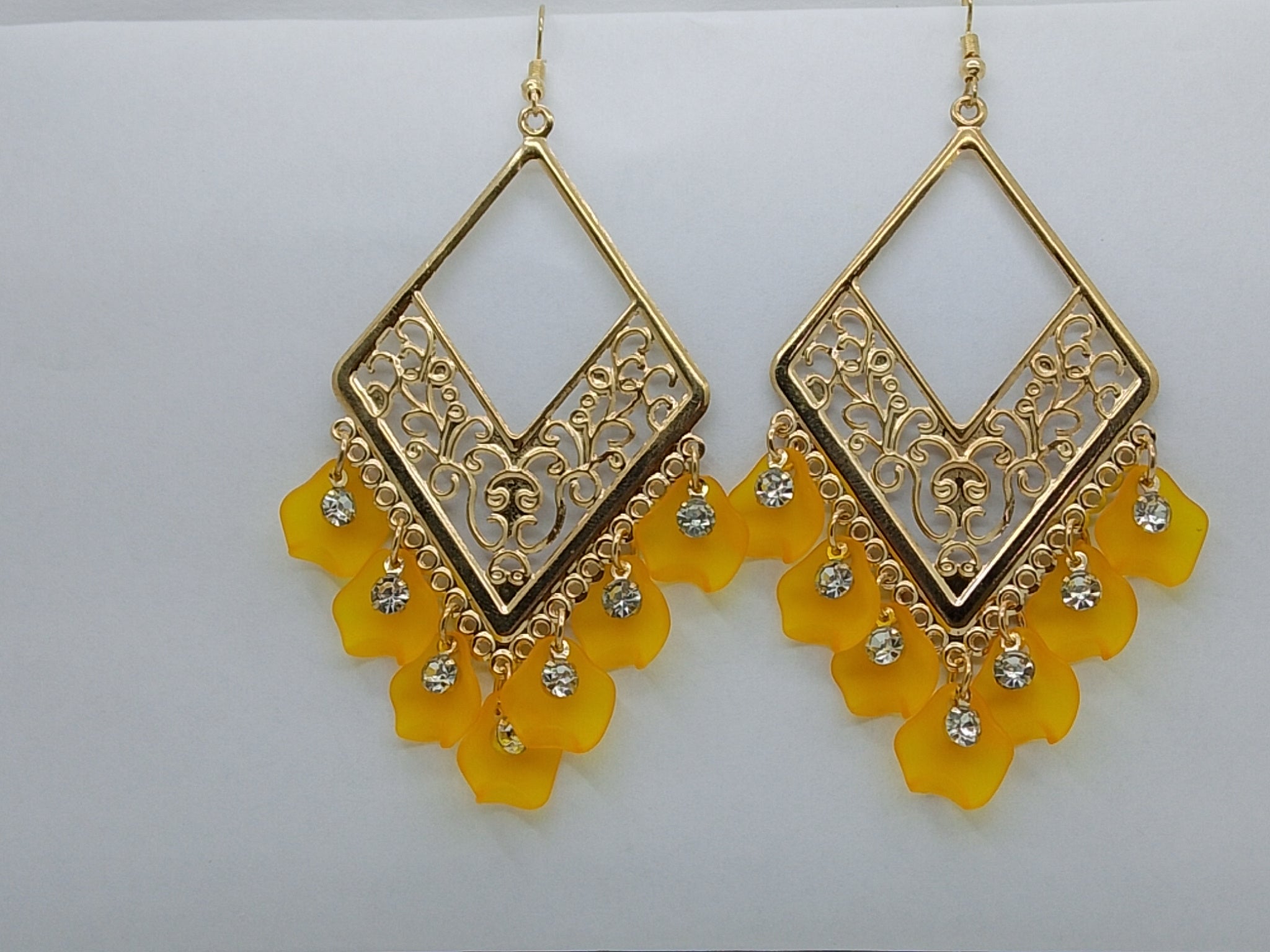Golden Coral Dangle Earrings - Hina Jewellery