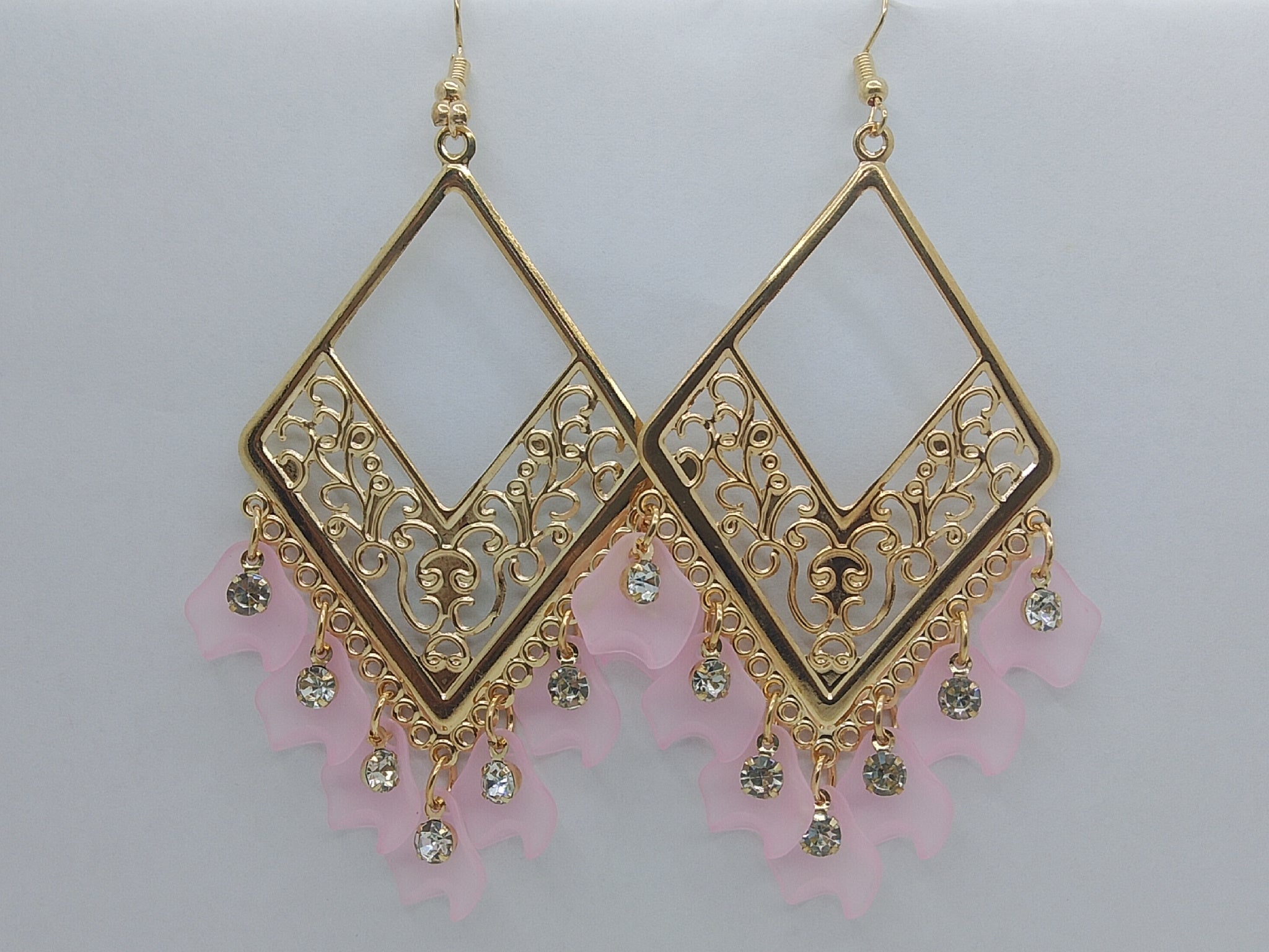 Golden Coral Dangle Earrings - Hina Jewellery