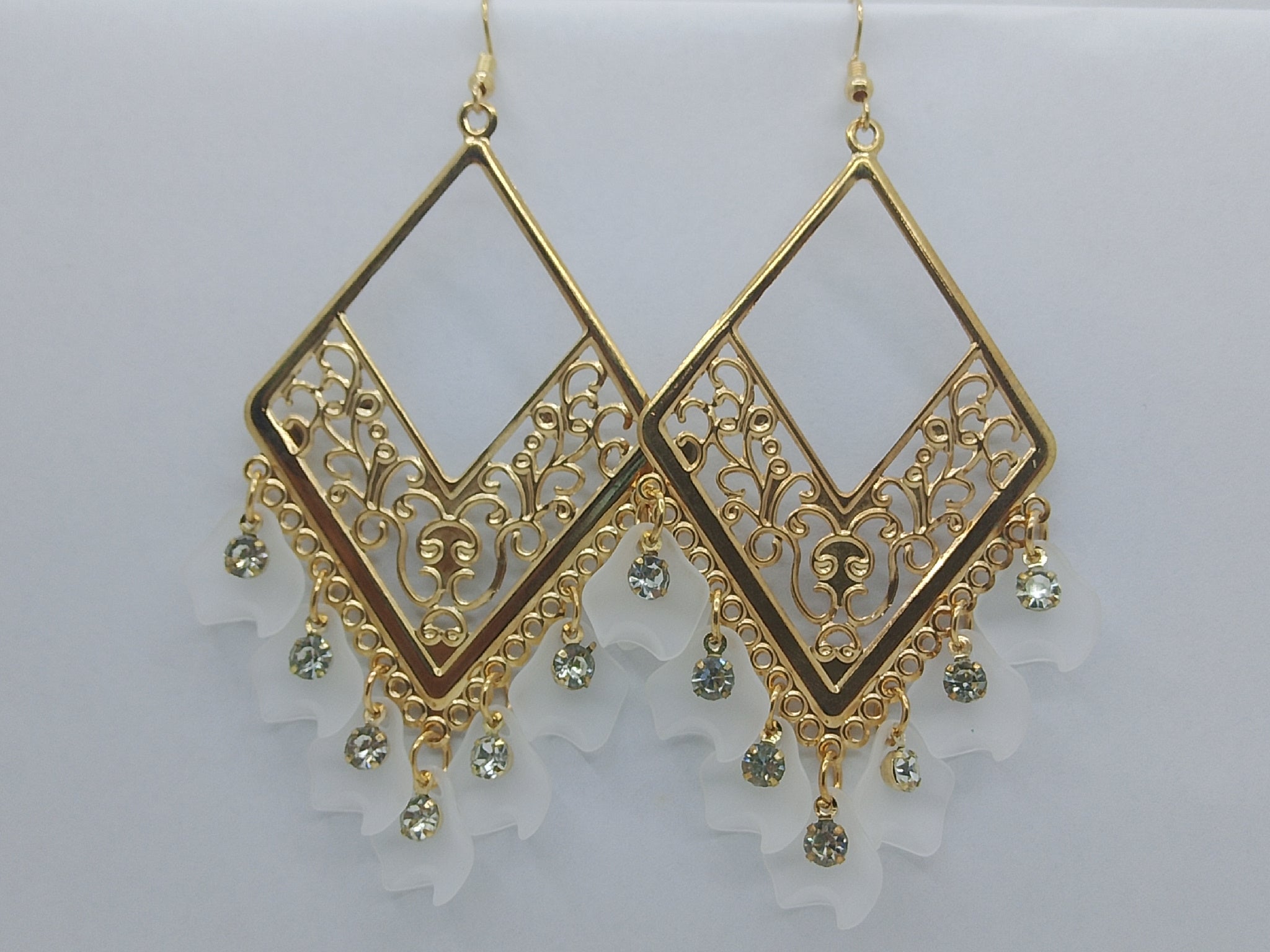 Golden Coral Dangle Earrings - Hina Jewellery