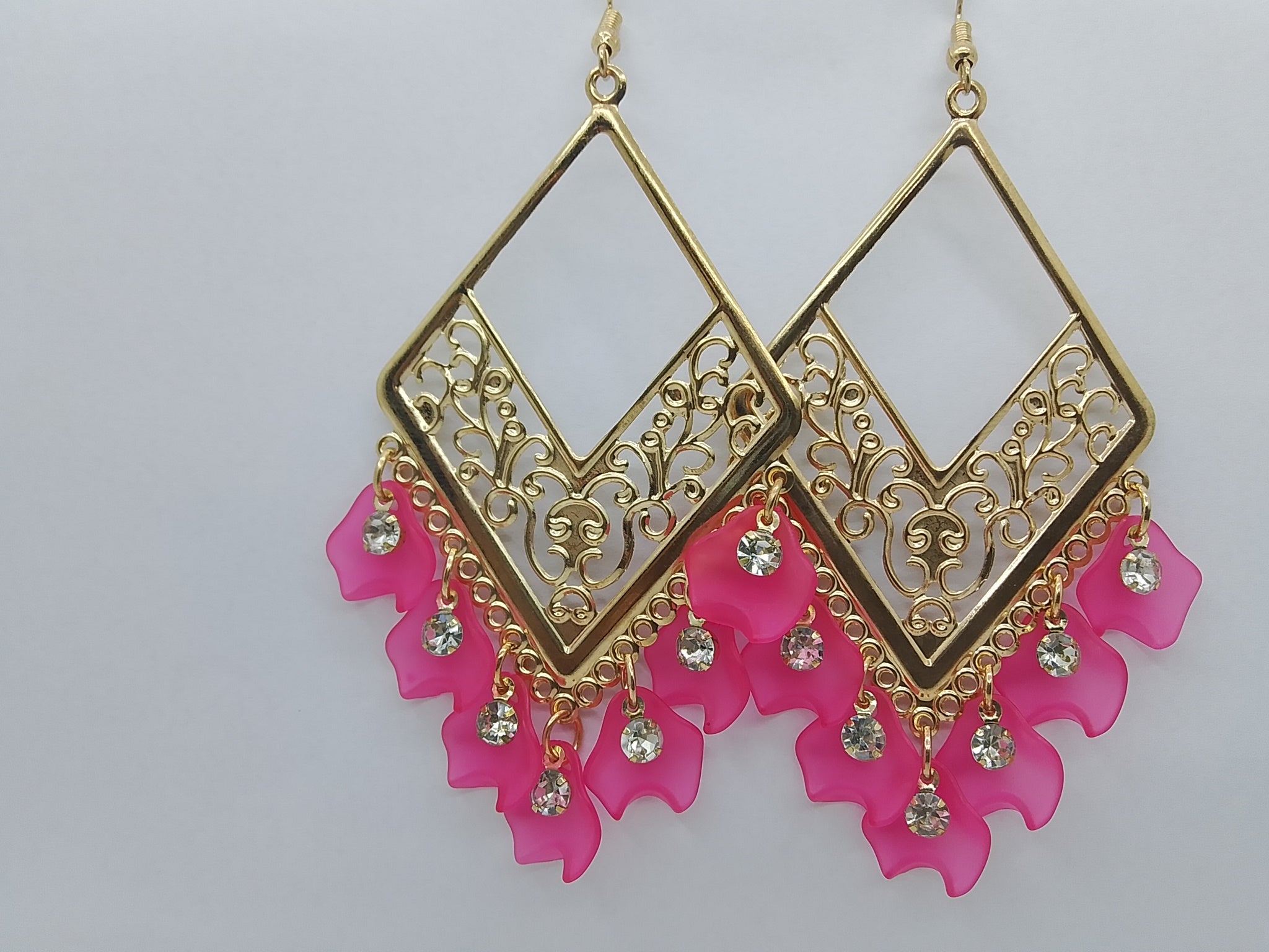 Golden Coral Dangle Earrings - Hina Jewellery