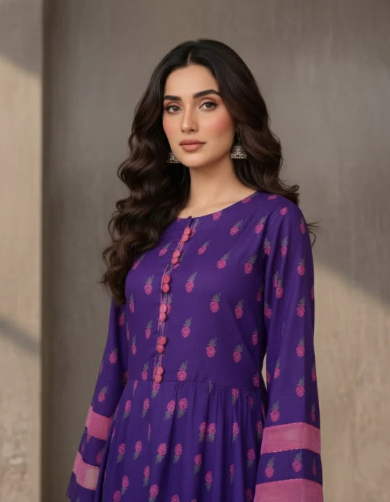2 Piece Cotton Printed Dress