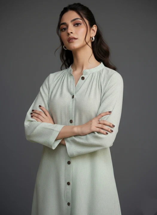 Yarn Dyed Cotton 2-Piece With Wooden Buttons - Urban Cut