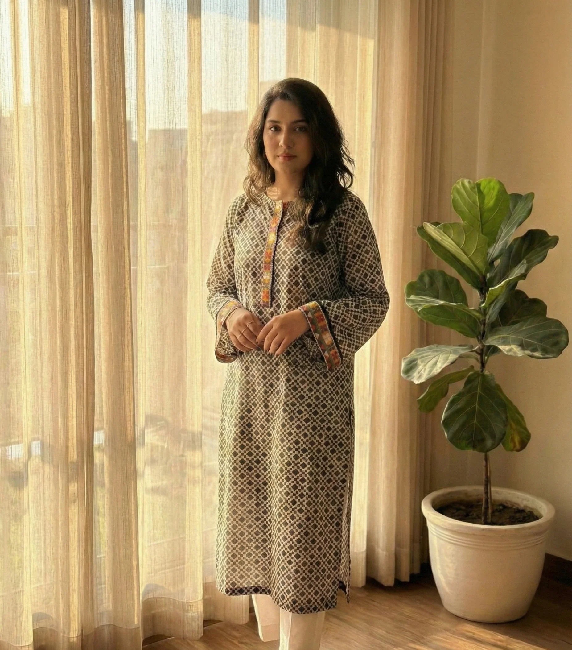 2 Piece Cotton Printed Suit