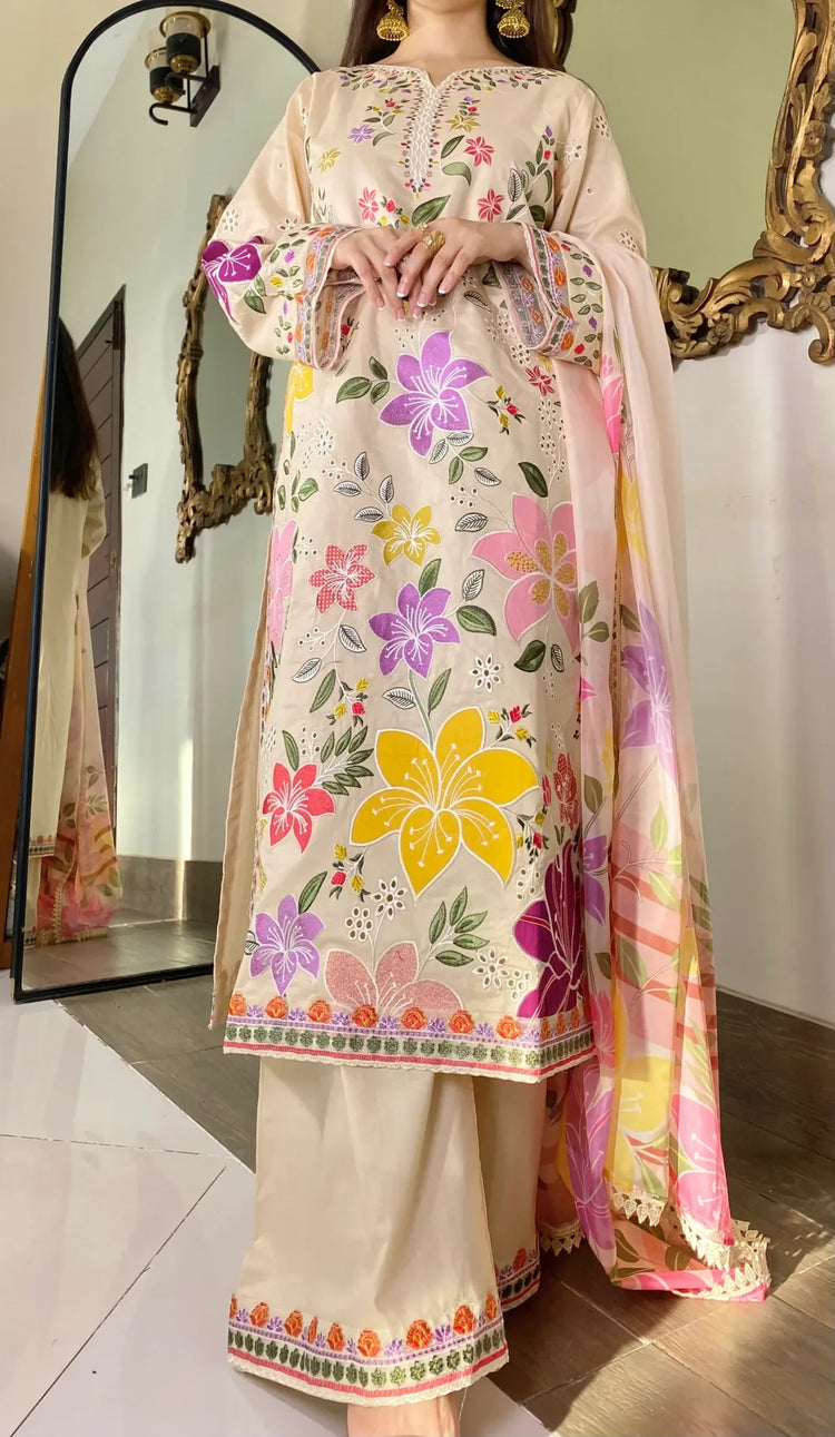 Florals Premium 3Pcs - Lawn - Tawakal Closet
