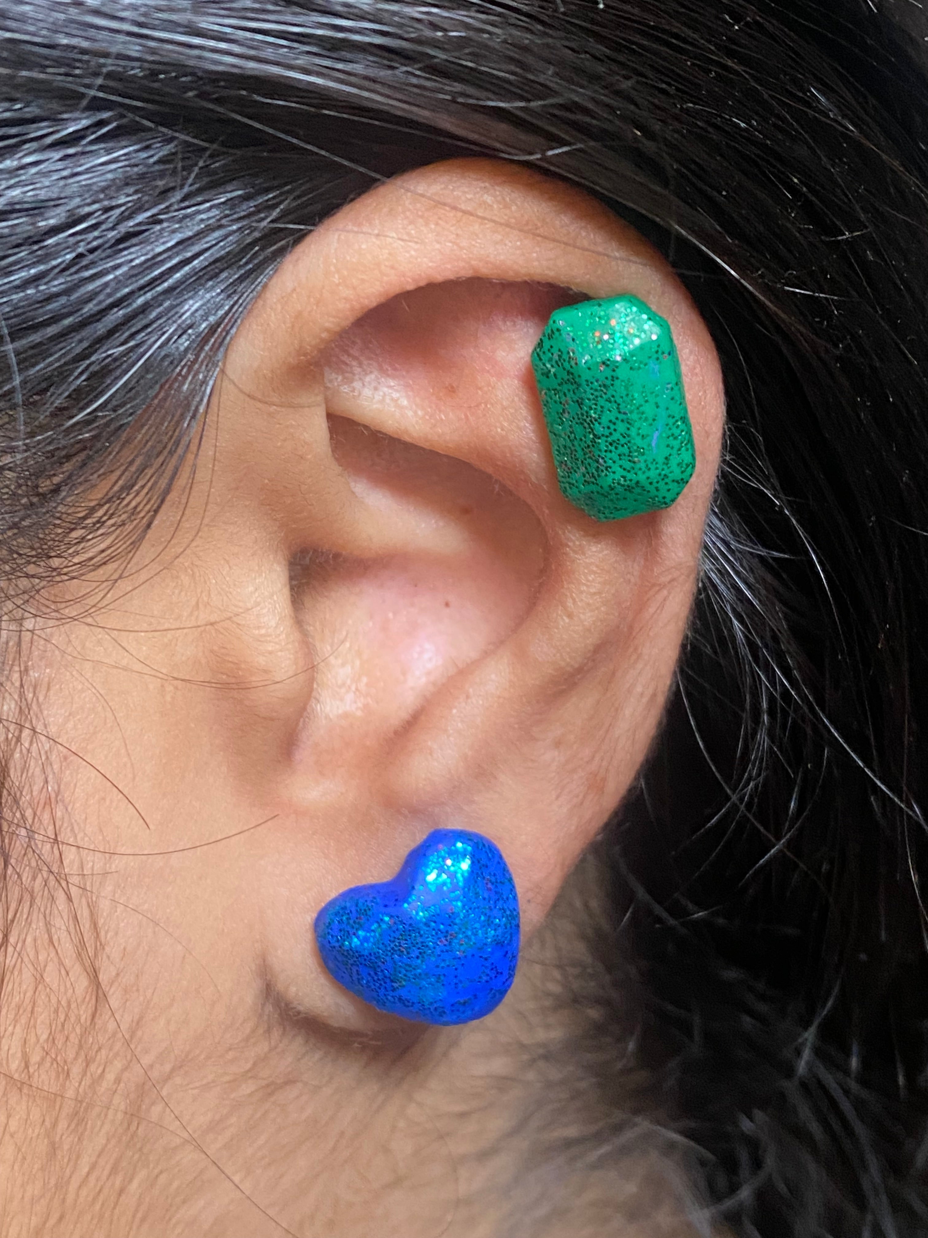 Glitter geometric studs - Clay Boutique