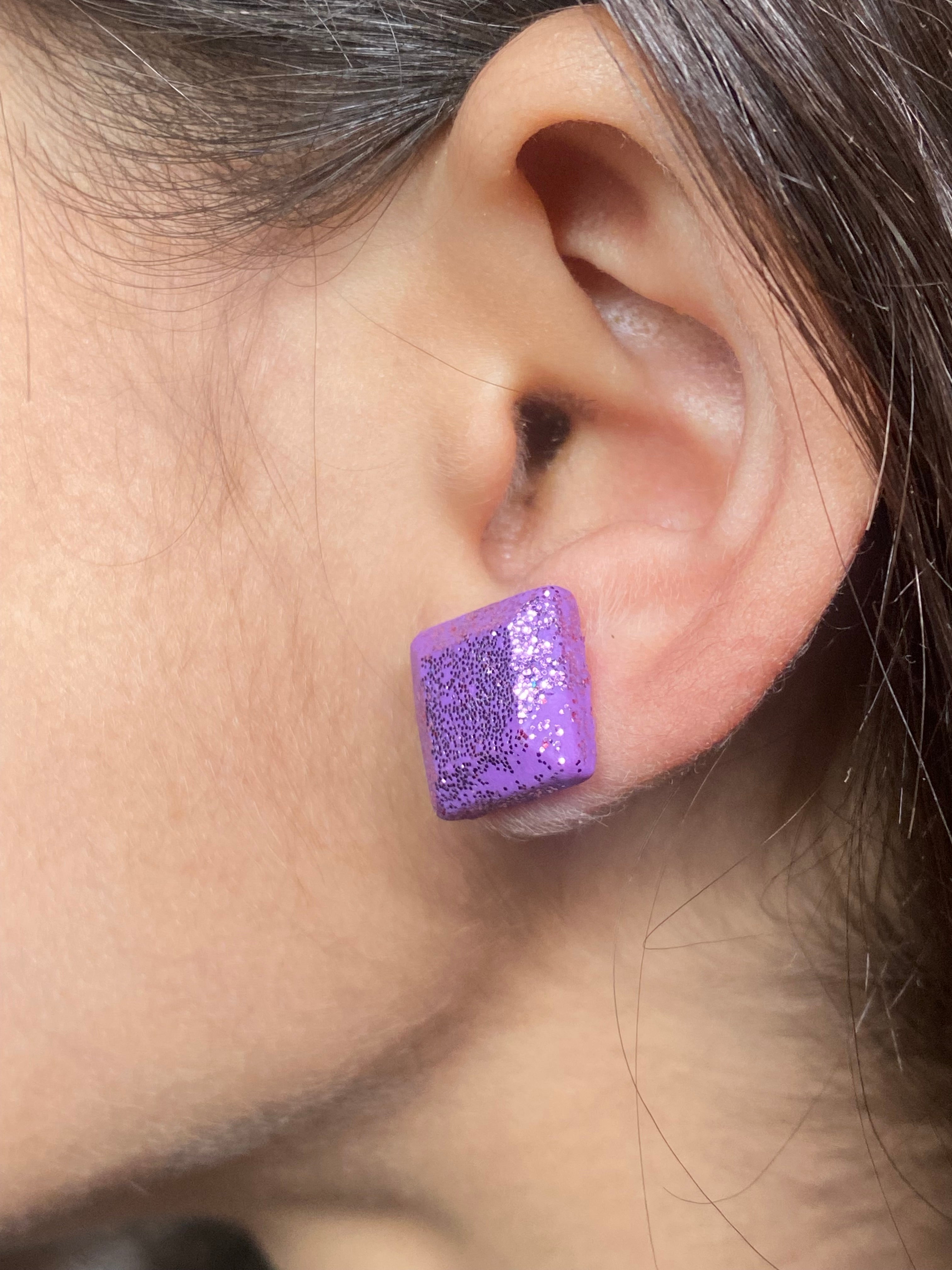 Glitter geometric studs - Clay Boutique