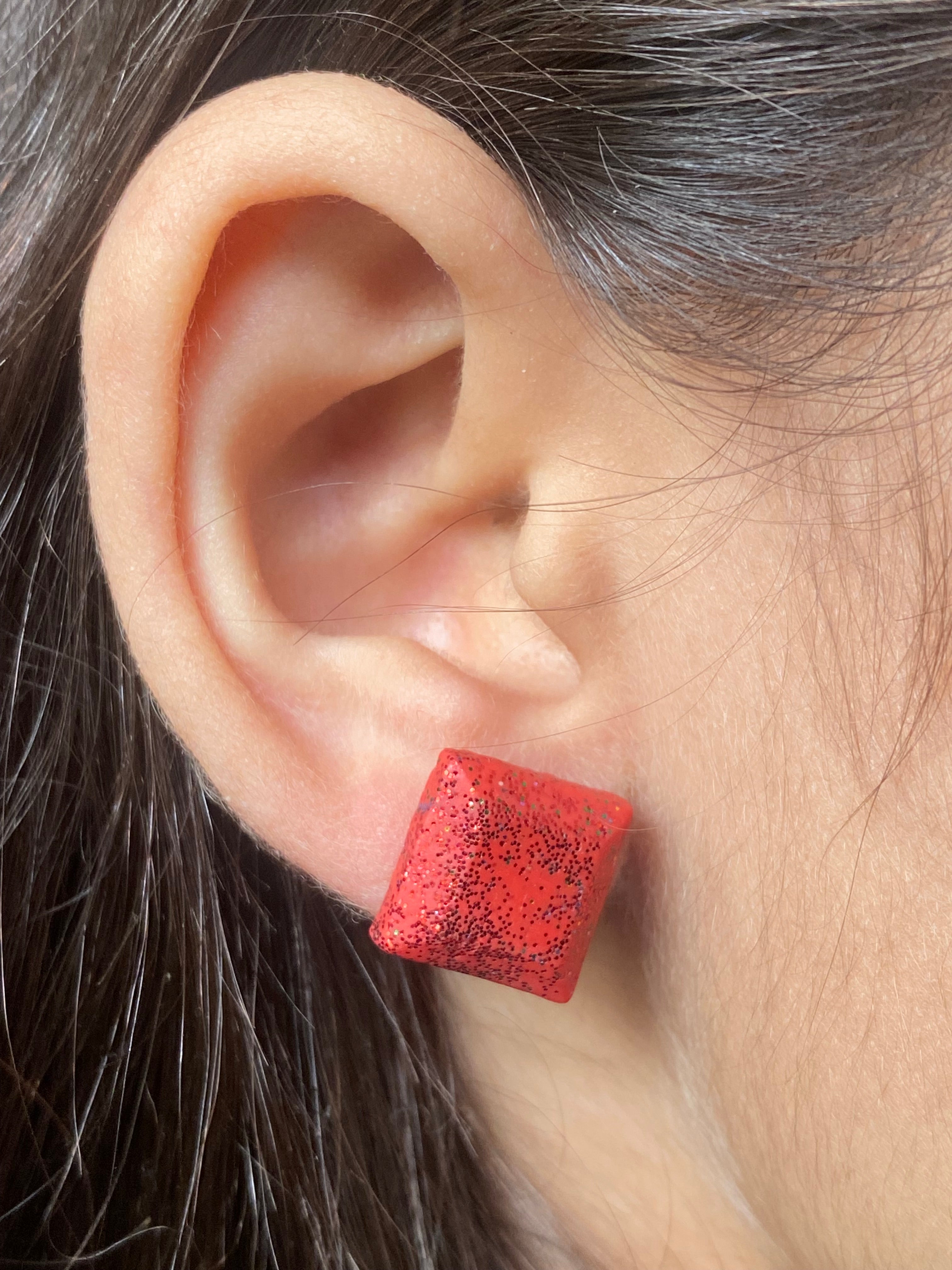 Glitter geometric studs - Clay Boutique