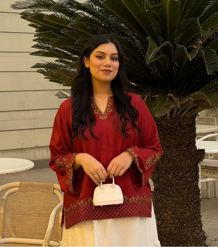 Embroidered Flowy  Shirt