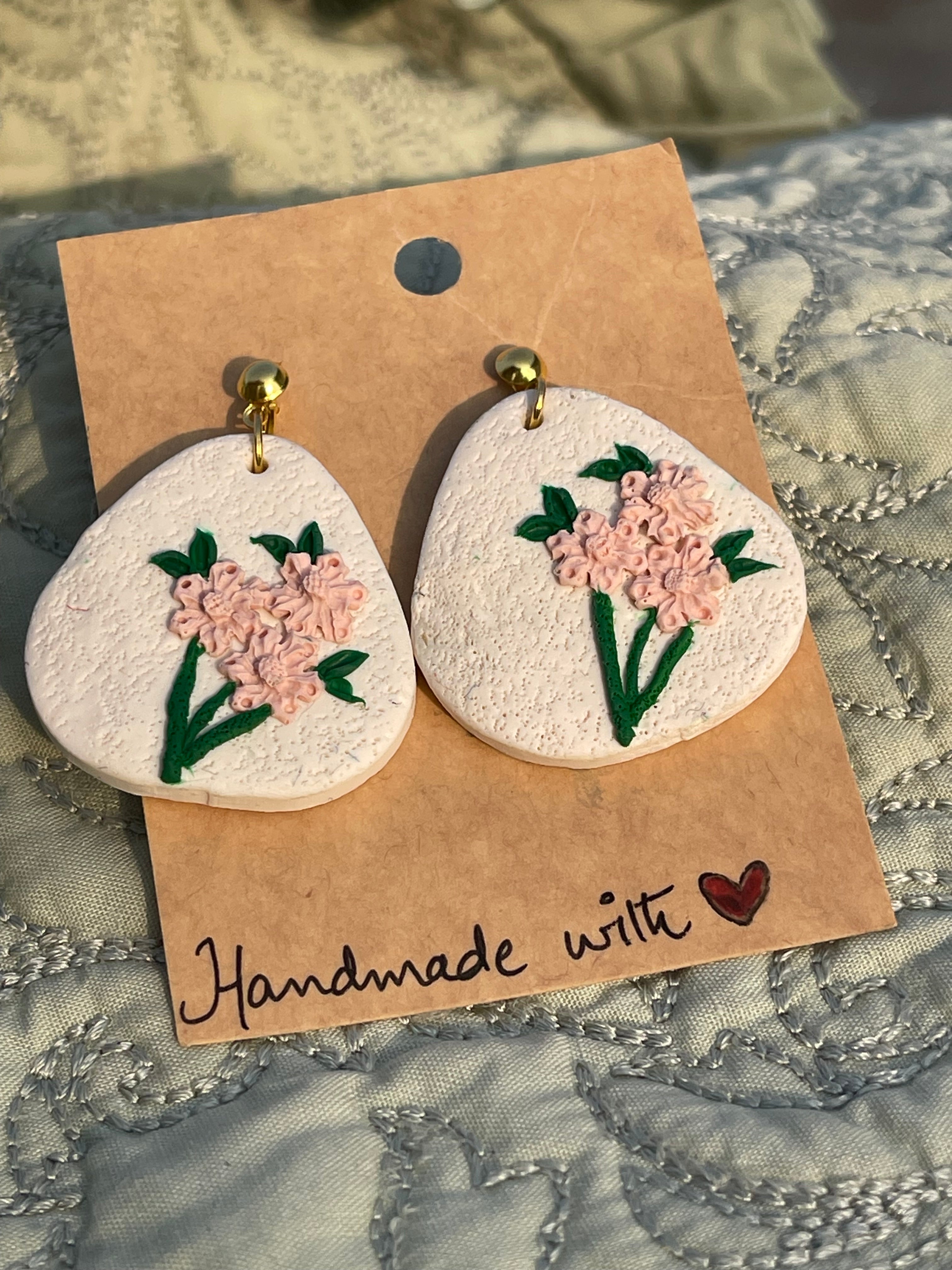 Tricon floral Earrings - Clay Boutique